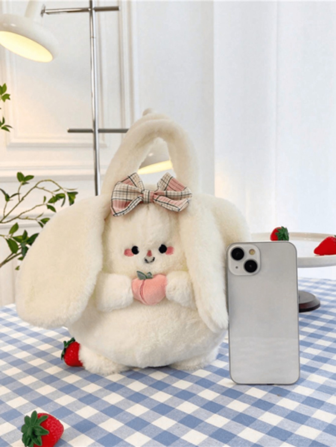 Cute Fruit Doll Tote Bag Cartoon Crossbody Bag Cartoon Cute Tote Bag Fluffy Faux Fur Shoulder Purse Small Shoulder Bag Crossbody Bag