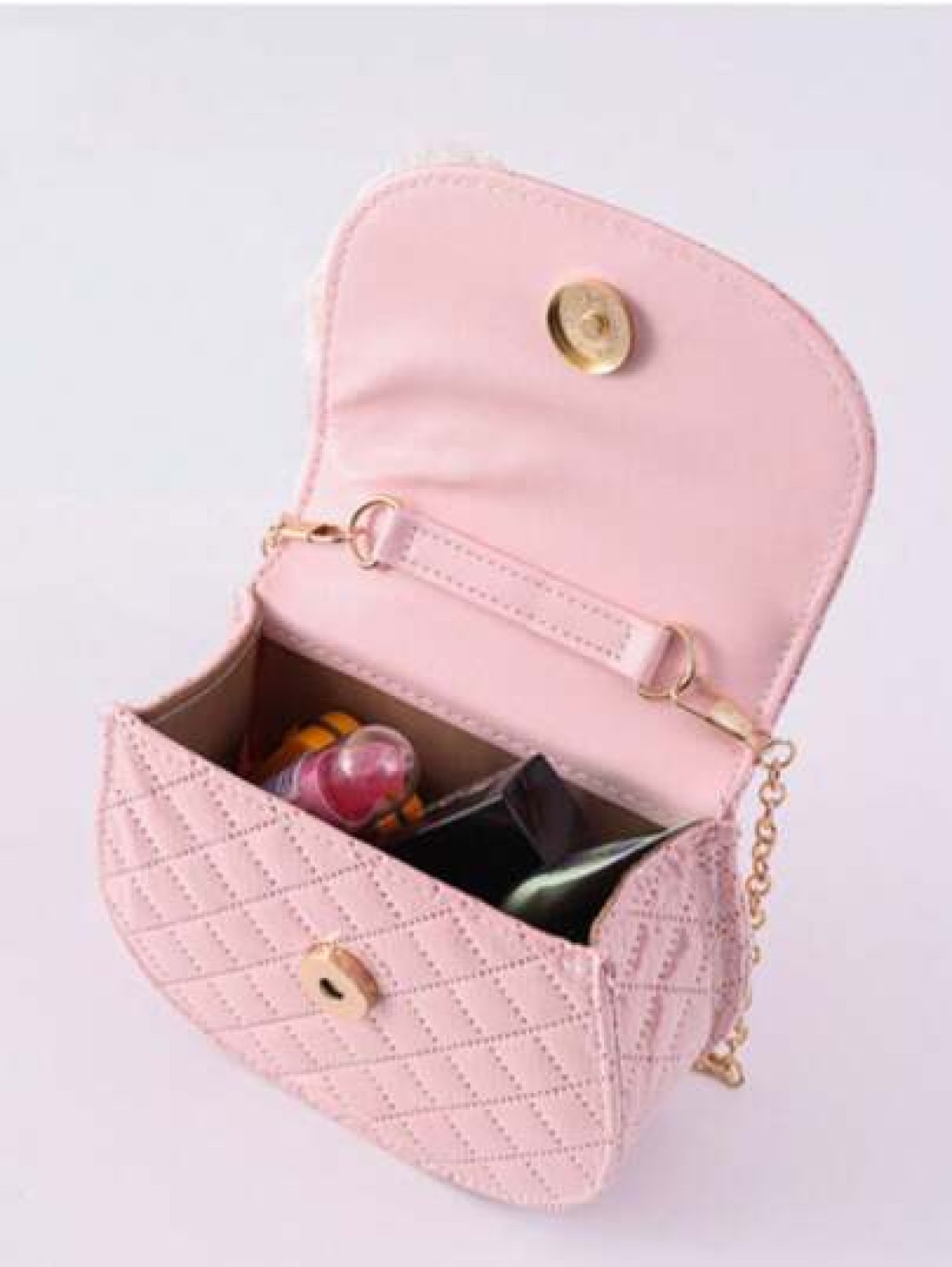 Fashionable Cute Bow Accent Shoulder Crossbody Bag With Elegant Pearl Lace Decor Beaded Handle