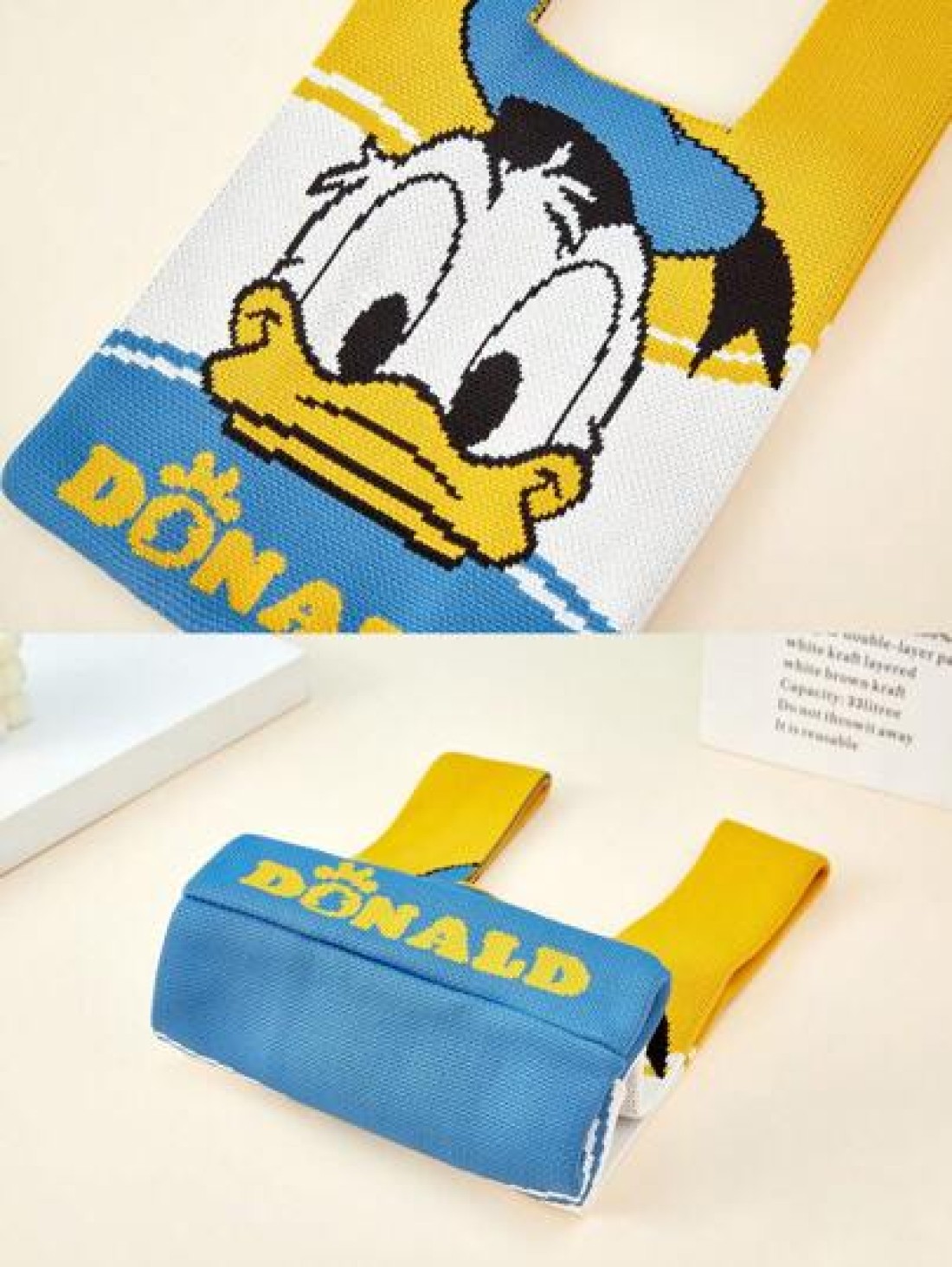 Disney حقيبة يد مصنوعة من قماش النسيج المحبوك بتصميم كارتوني صغير، حقيبة يد مريحة للأطفال، أنماط محببة لسمكة ستي