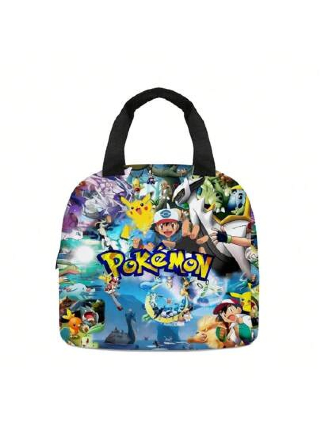 pokemon 3D Printed Pet Cartoon Large Capacity Portable Lunch Bag With Work Insulation Belt And Children s Meal Bag