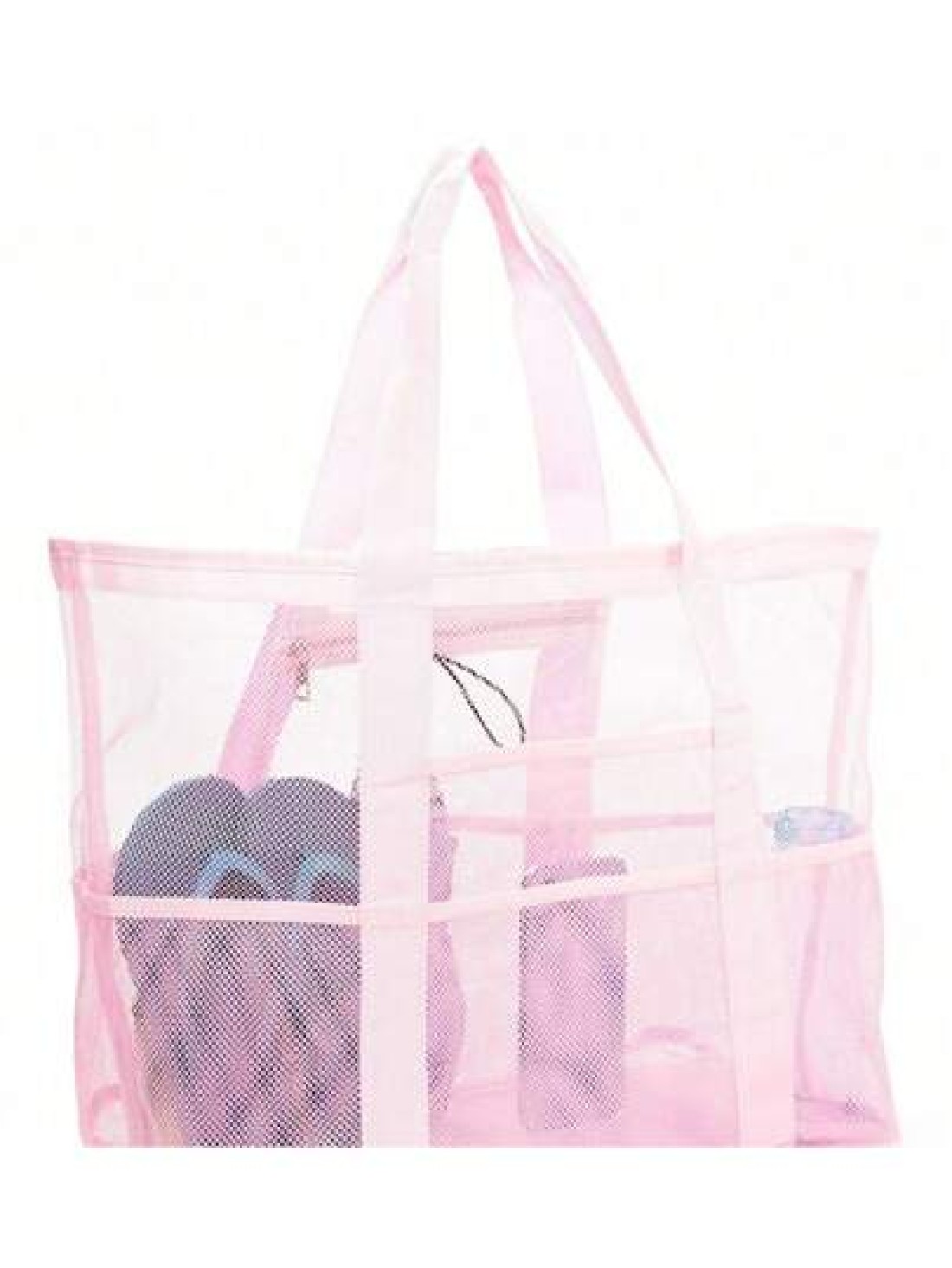 1pc Beach Bag Large Capacity Toy Mesh Swimming Bag Wash Shoulder Backpack Outdoor Multi Functional Travel Hand Held Shoulder Beach Bag Swimsuit Storage