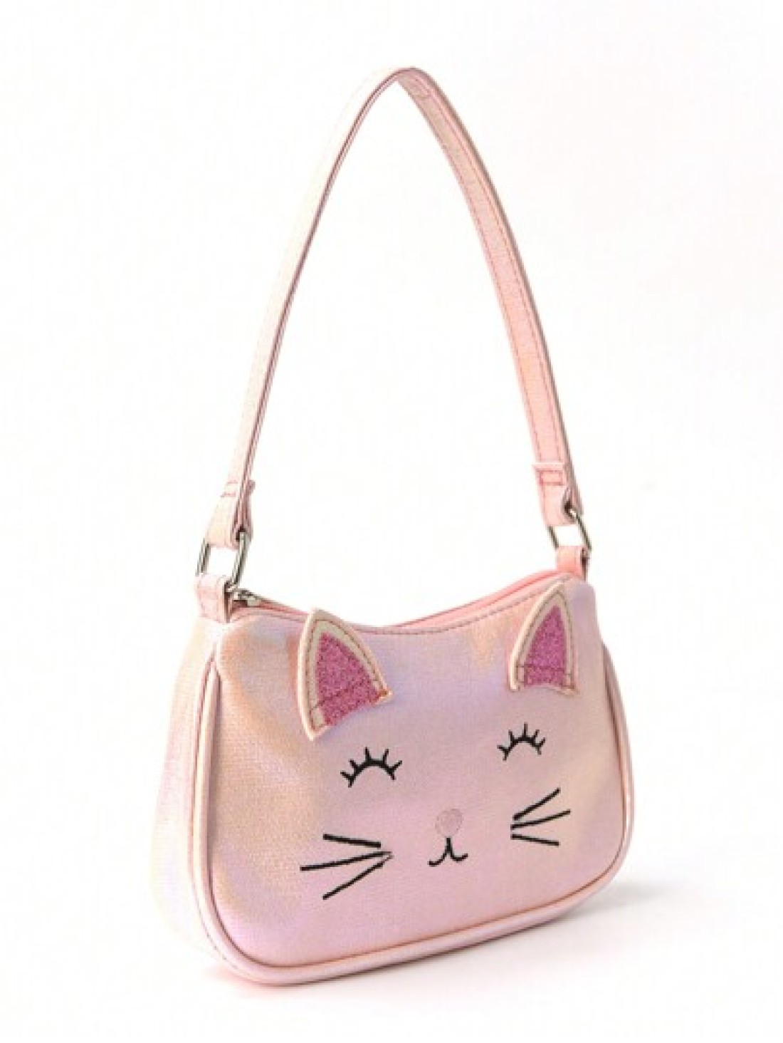 1pc Children Girl Mini Cute Cat Embroidered Handbag Shoulder Bag Suitable For Little Girl Kindergarten Elementary School Students Daily Outdoor Travel Festivals Gift