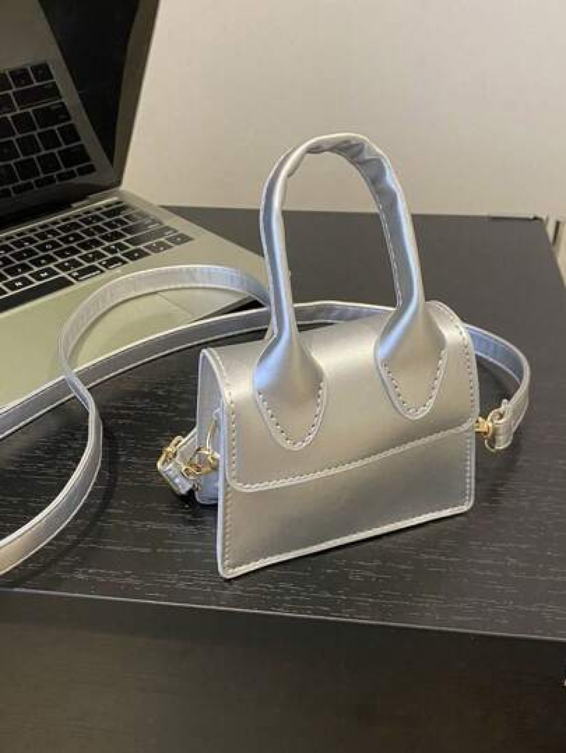 1pc Girls Solid Color PU Flap Closure Mini Handbag Retro Fashion Tote Crossbody Shoulder Bag Suitable For Daily Use