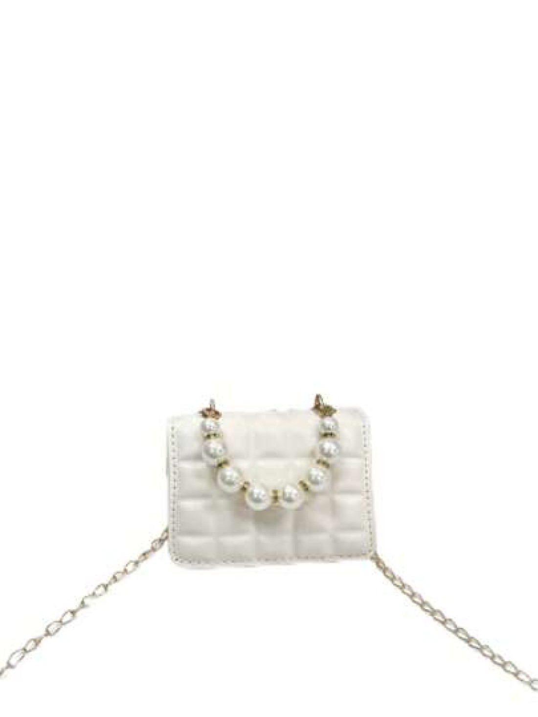 1pc Mini Girl s Gingham PU Flap Bag Versatile Pearl Handbag For Daily Use