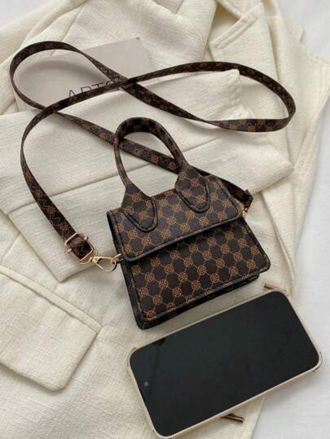 1pc Mini Solid Color Crocodile Embossed PU Flap Handbag Shoulder Bag Multi Color Options Suitable For Daily Use