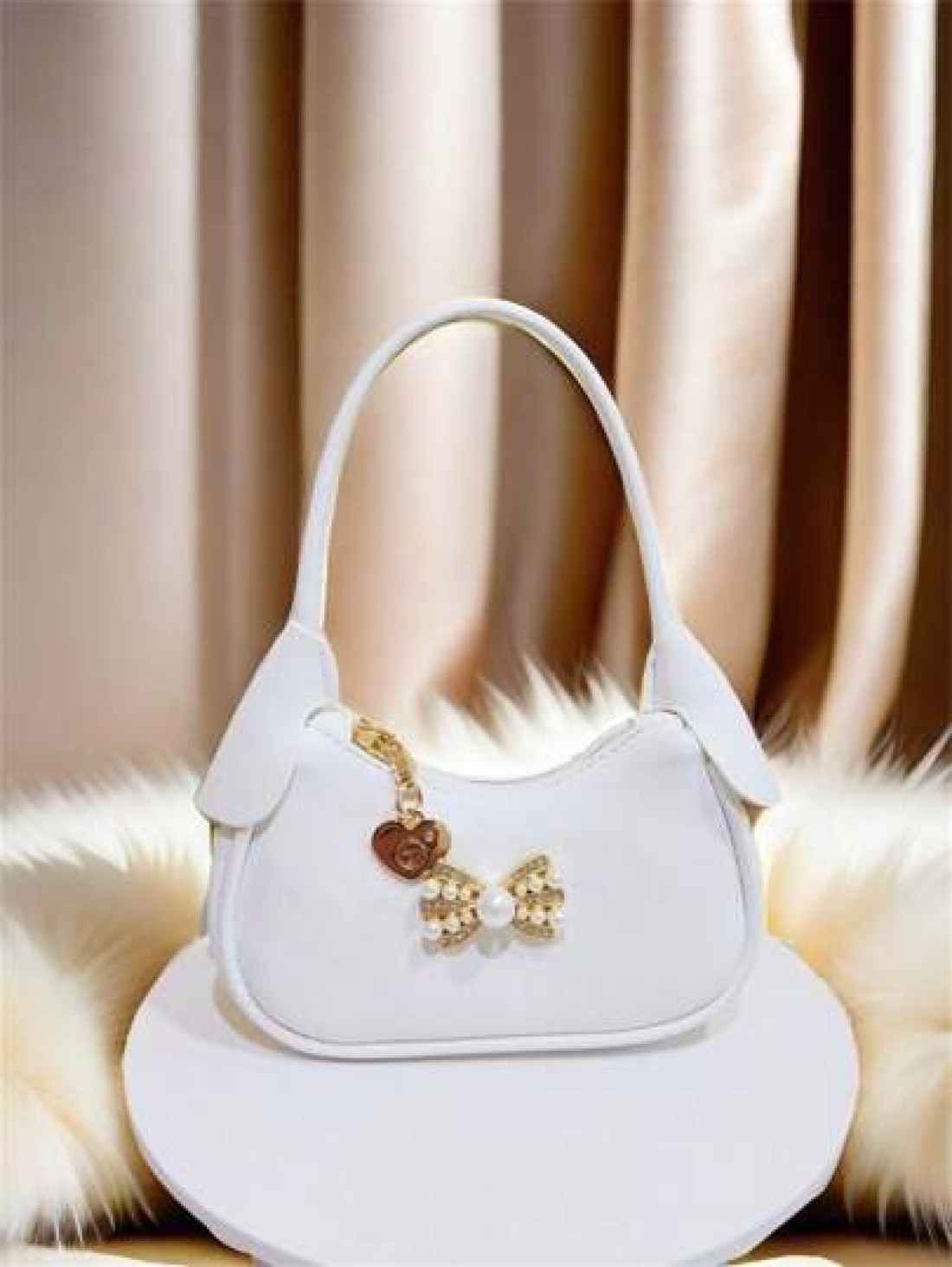 Rhinestone Pearl Bow Decor Girls Handbag New Autumn Winter Fashion Kid s Mini Bag Princess Style Coin Purse Cute Tote Bag Christmas Gift Birthday Present Candy Bag Lipstick Case Accessory Pouch Snack
