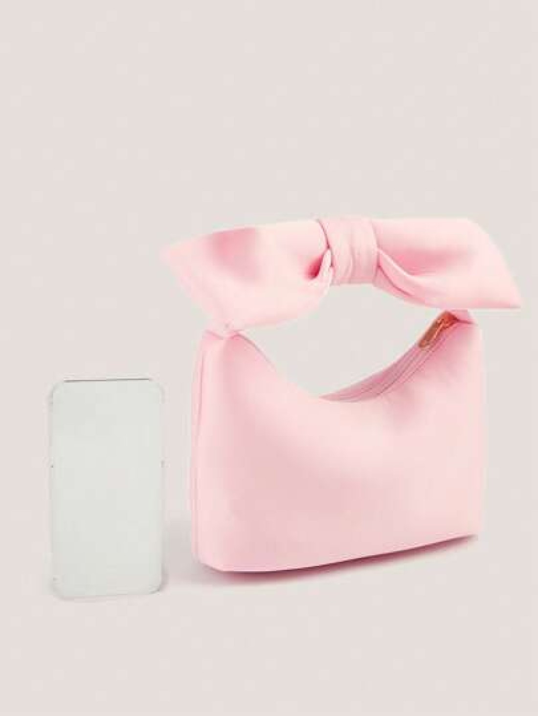 1pc Feminine Bow Decor Cloud Shape Tote Bag Small Handbag With Wrist Strap Soft Minimal Design Versatile