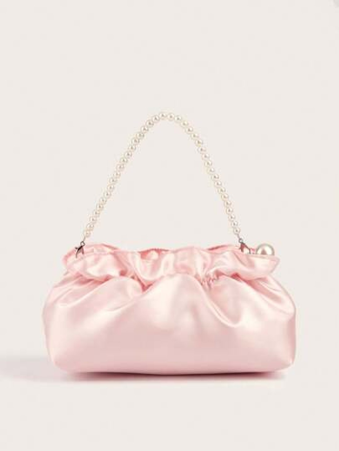 1pc Pearl Clutch Bag Pleated Cloud Shaped Handbag For Phone Keys Coins Perfect For Little Ladies Floral Pearl Purse