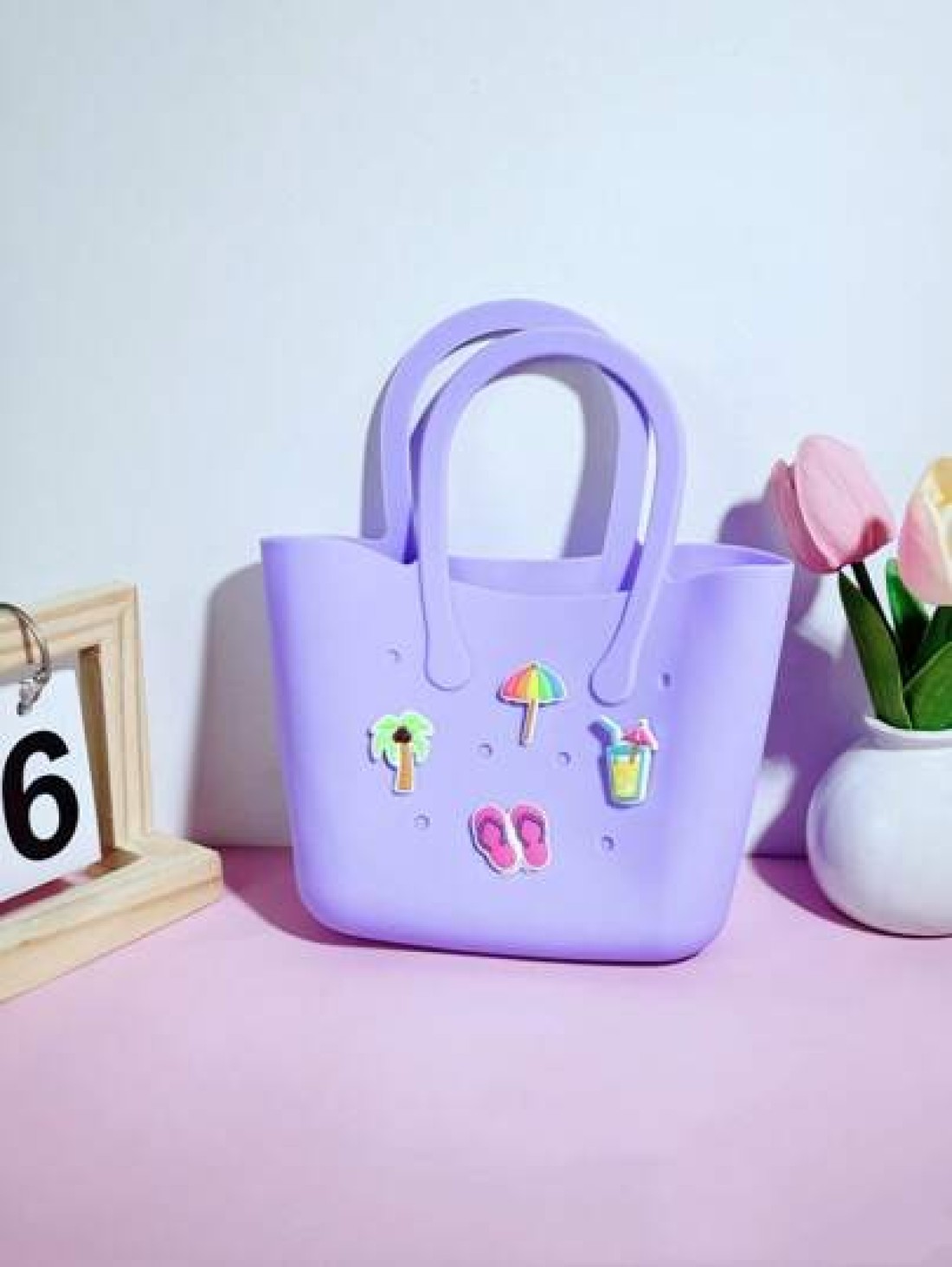 1pc Silicone Hollow Tote Bag For DIY Parent Child Storage Beach Use Suitable For Carrying Phone Messenger Bag Maternity Bag