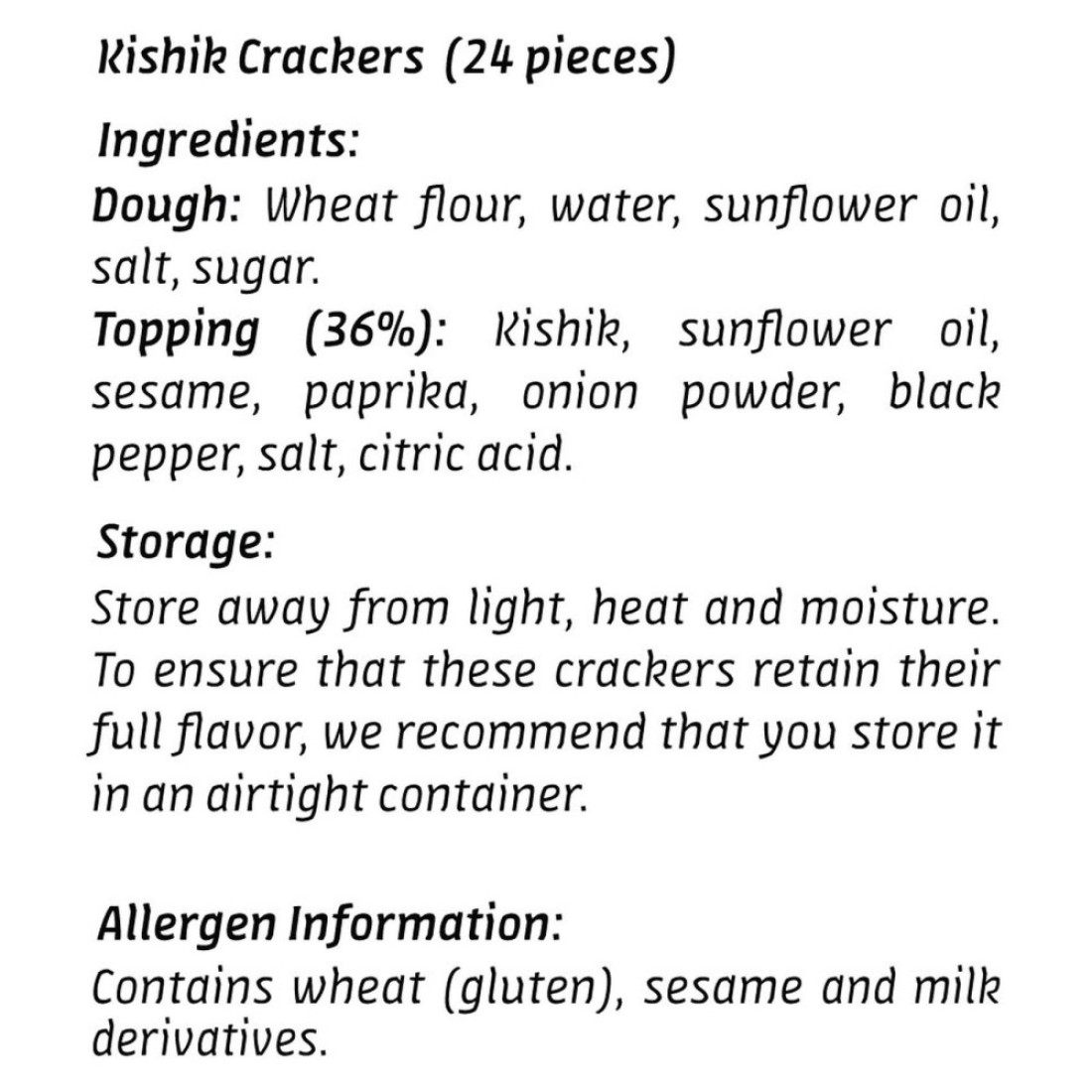 Teta&#39;s Recipe The Classic Kishik Crackers 130g