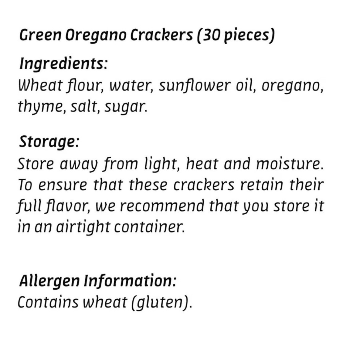 Teta&#39;s Recipe Green Oregano Crackers 90g