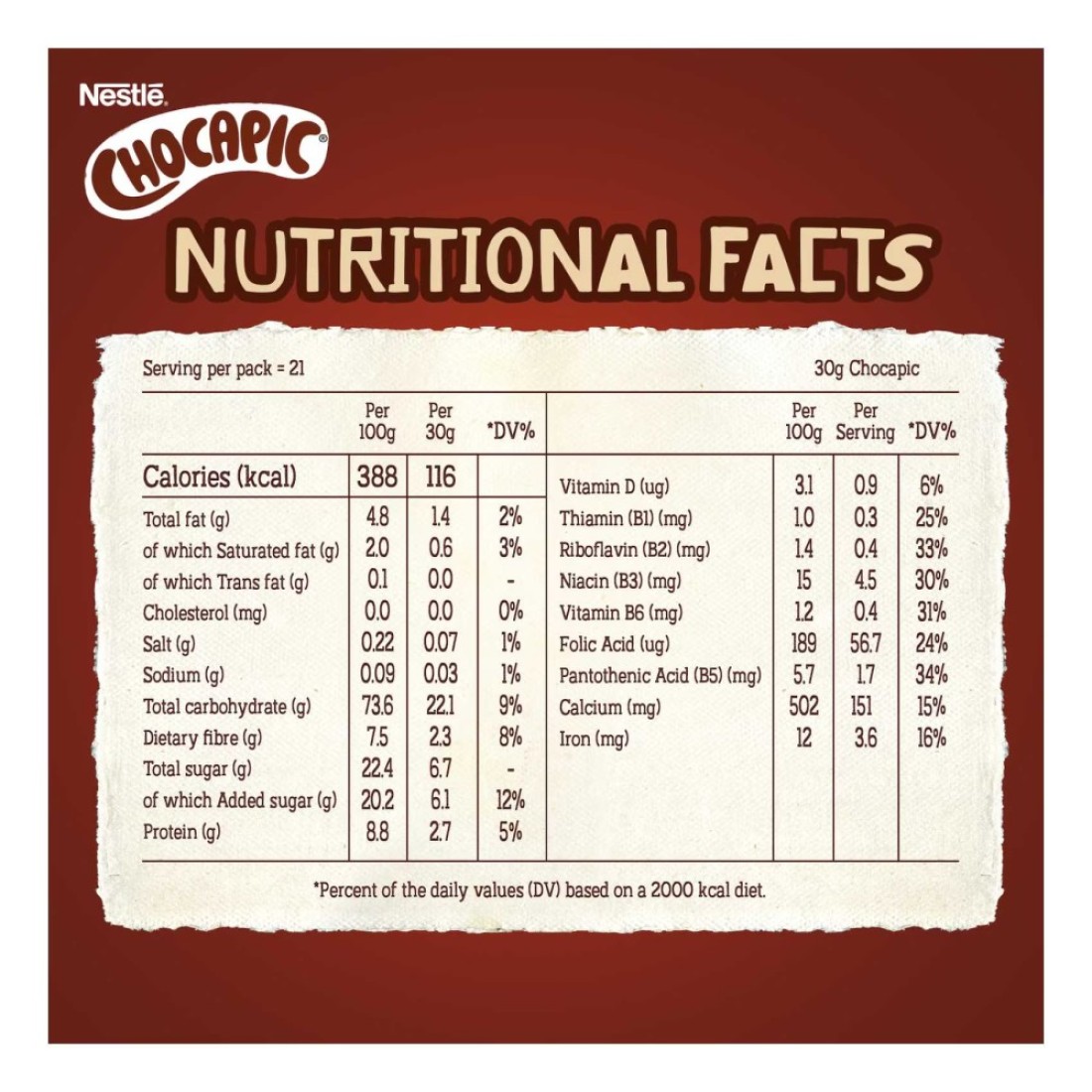Nestle Chocapic Chocolate Cereal, 645g