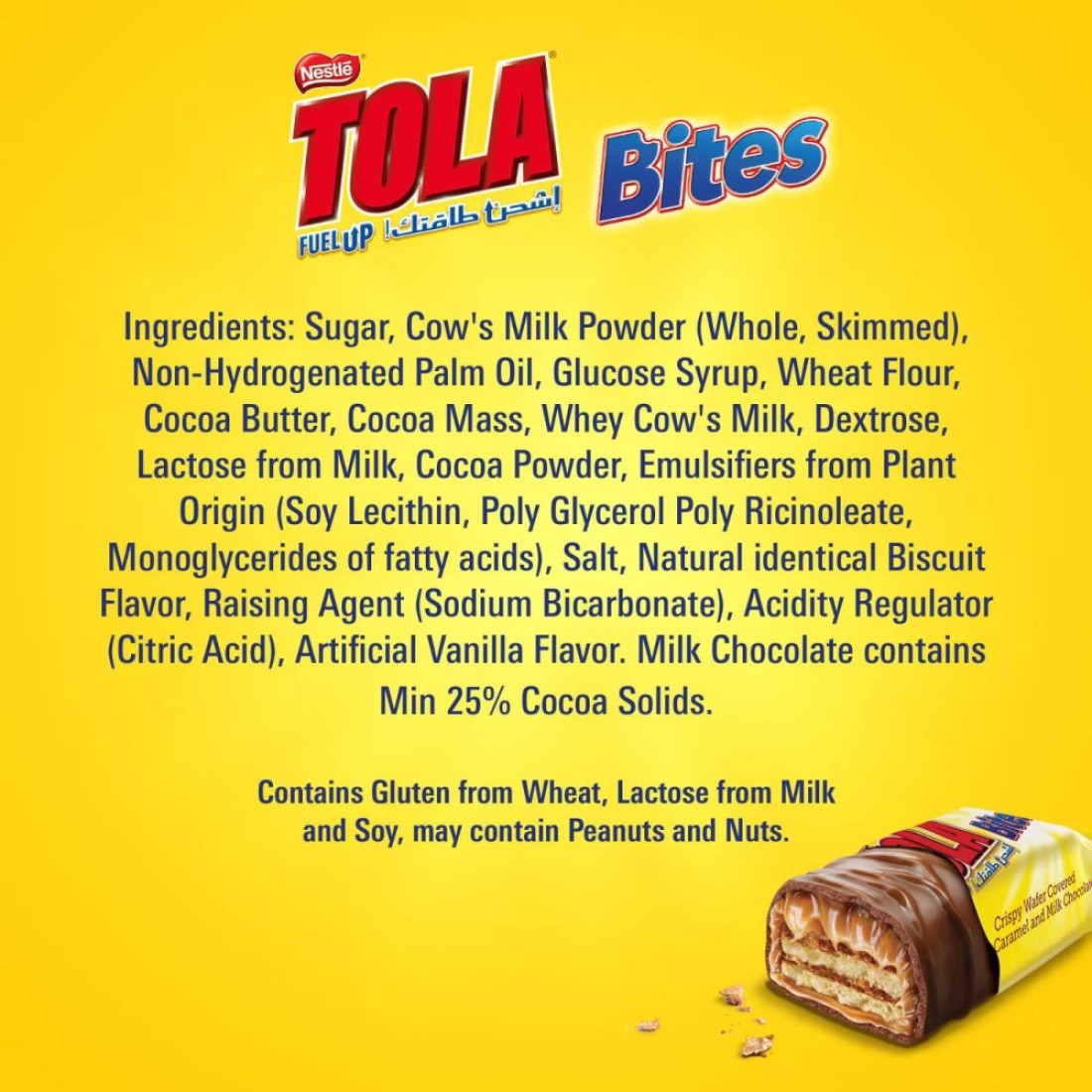 Nestle Tola Miniatures Bites Wrapper Crispy Wafer Covered with Caramel and Milk Chocolate, 160g Pack of 2