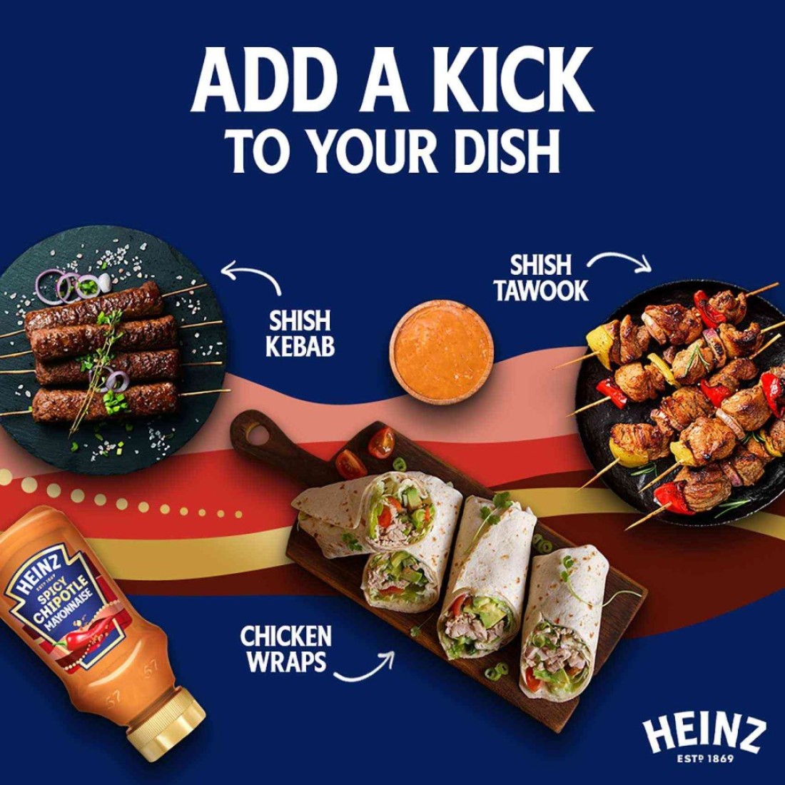 Heinz Spicy Chipotle Mayonnaise Top-Down Squeeze Bottle 225ml