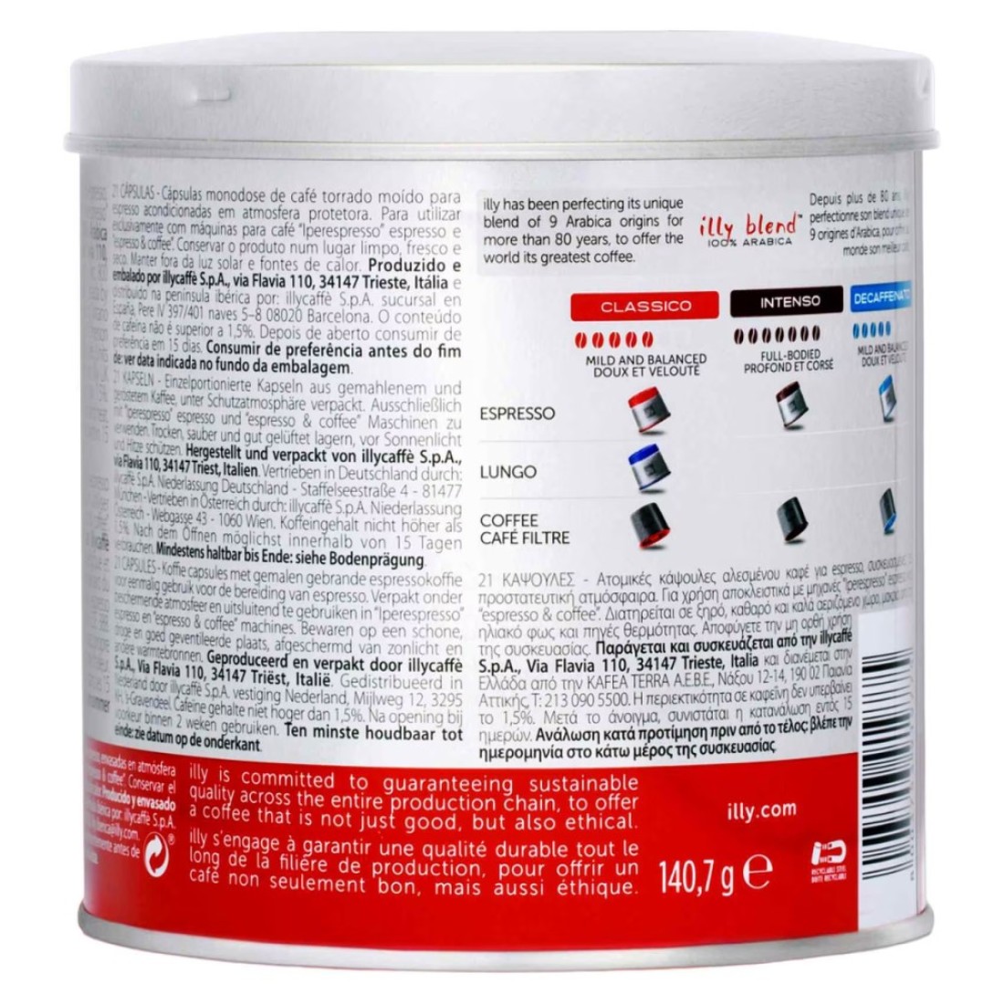 Illy Blend Classico Roast Espresso Coffee Capsules 21 Capsules 140.7g
