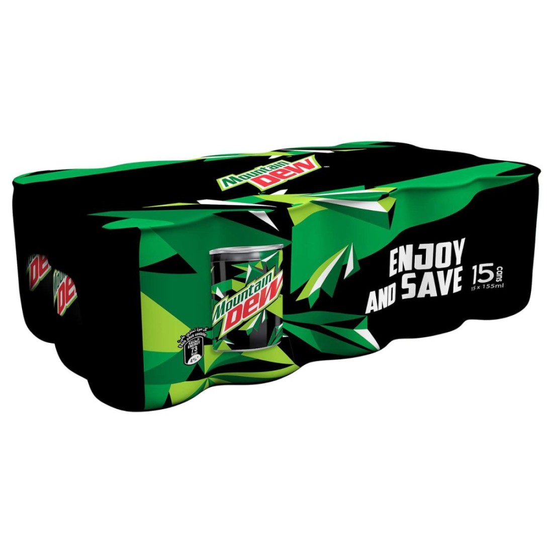Mountain Dew Carbonated Soft Drink Mini Cans 155ml Pack of 15