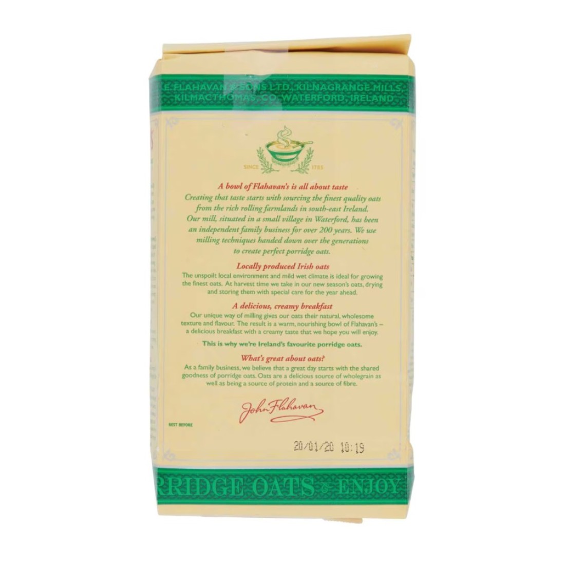 Flahavan&#39;s Original Irish Porridge Oats 500g