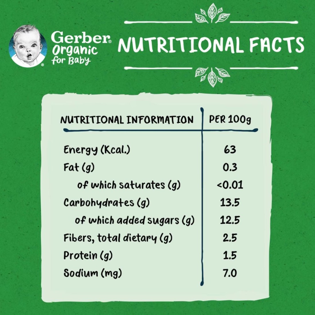 Gerber Organic with Pumpkin, Banana and Carrot, 90g