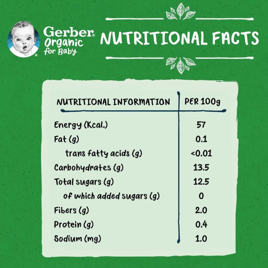 Gerber Organic Puree with Apple, 90g