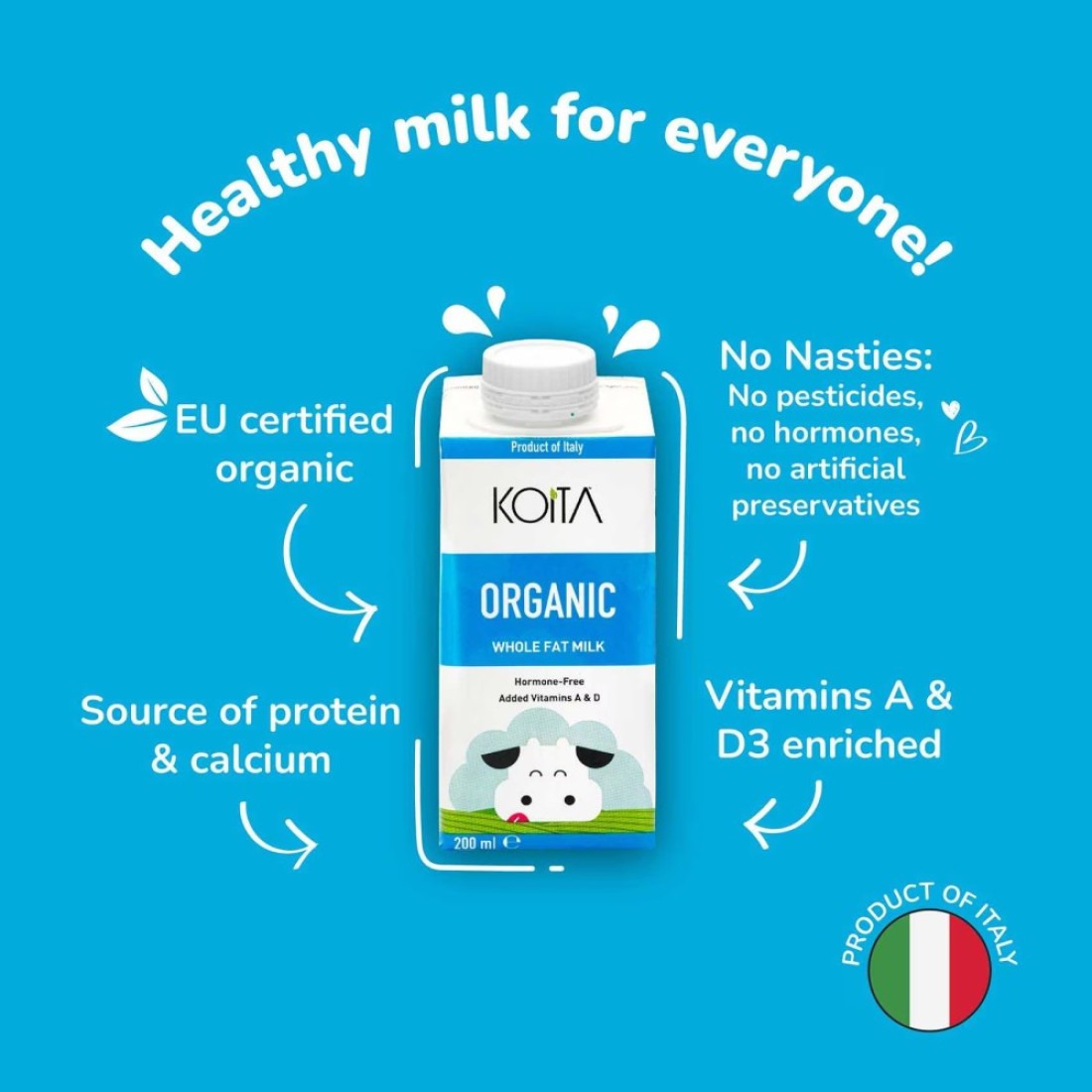 Koita Whole Organic Cow Milk 200ml