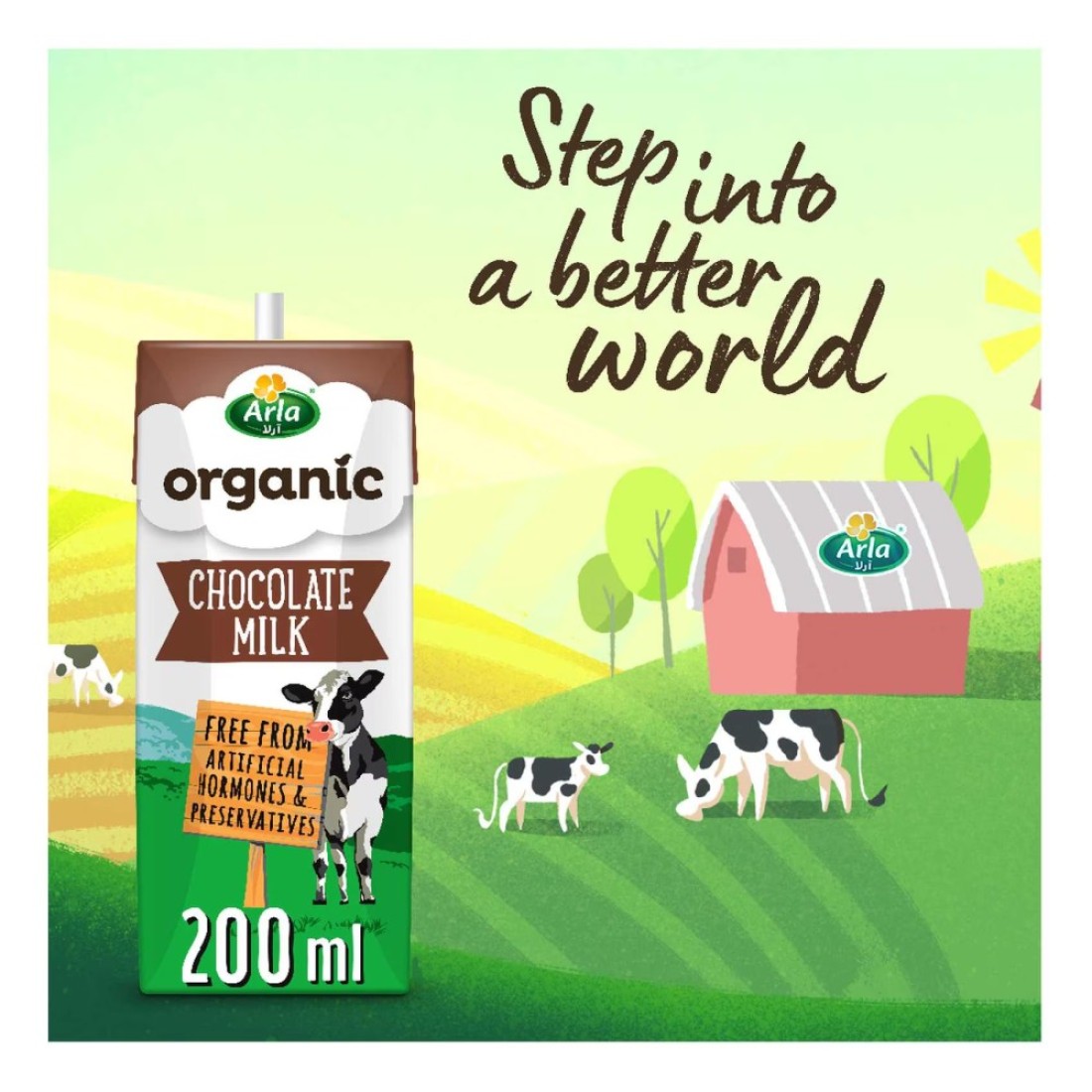 Arla Organic Chocolate Milk, 200ml