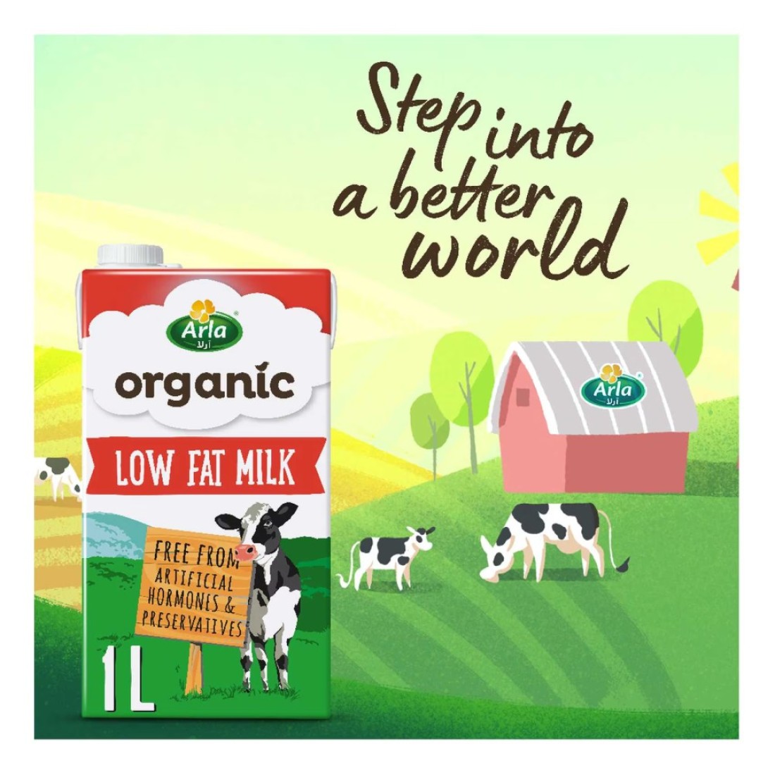 Arla Organic Low Fat Milk Multipack, 1L Pack of 10
