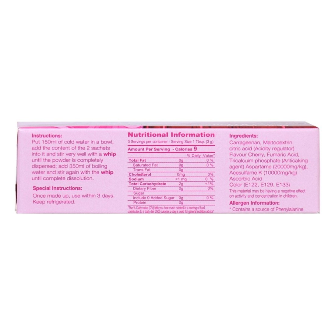 Sweet&#39;N Low Sugar-Free with Sweetener Cherry Flavoured Jelly, 10.4g