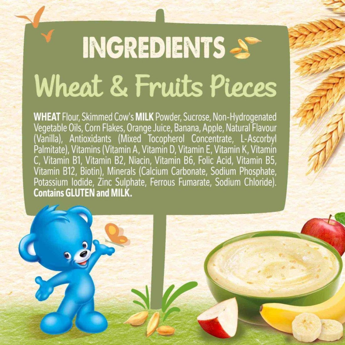 Nestle Cerelac Infant Cereal, Wheat and Fruits Pieces, from 8 Months, 400g