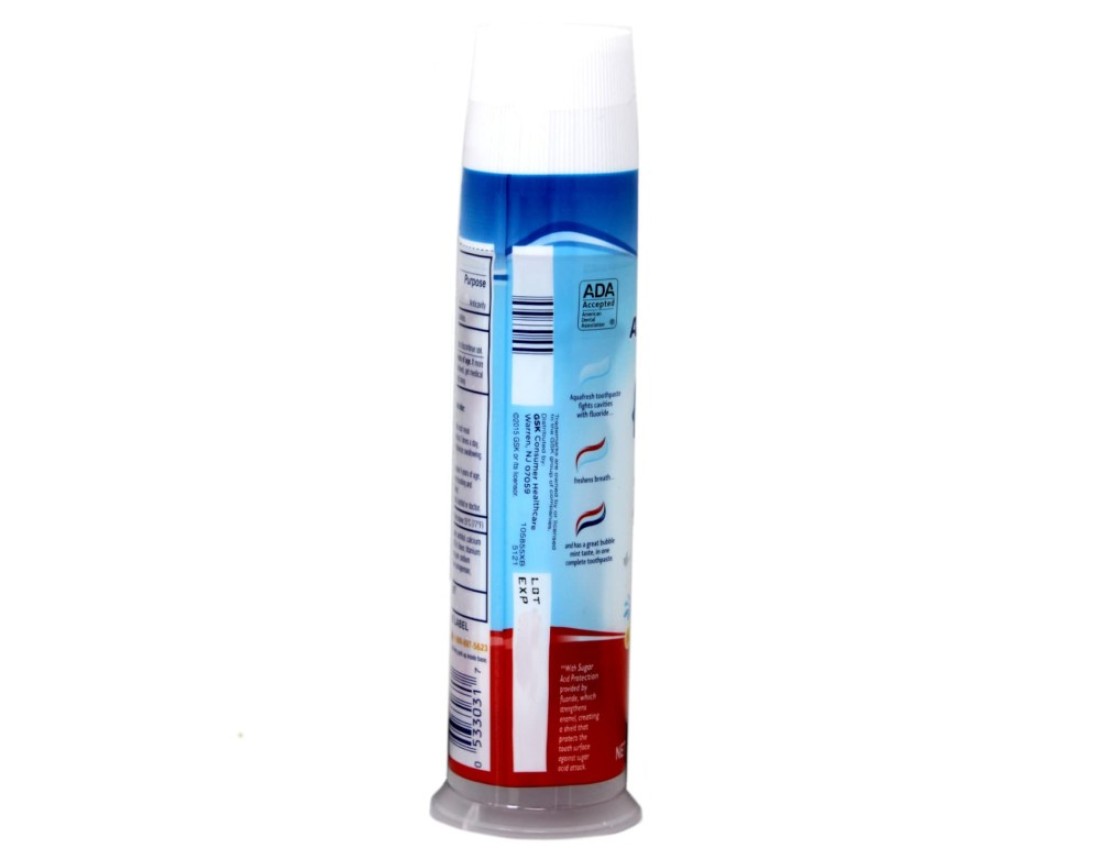 Aquafresh Kids Pump Cavity Protection Bubble Mint Fluoride Toothpaste for Cavity Protection 46 ounce pack of 2