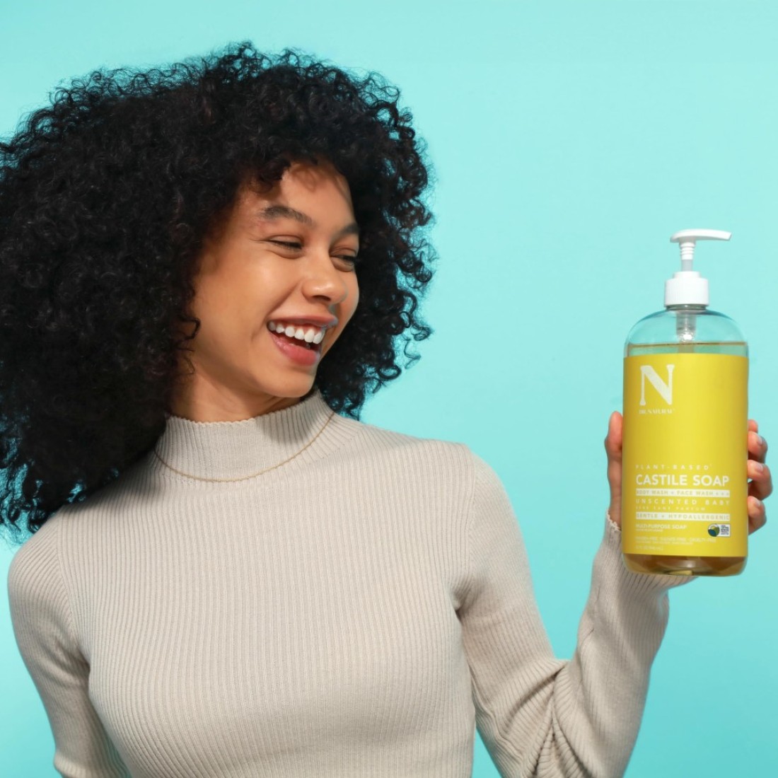 Dr Natural Castile Liquid Unscented Baby Soap Mild 32 oz PlantBased Made with Organic Shea Butter Rich in Essential Oils Sulfate and ParabenFree CrueltyFree MultiPurpose Soap
