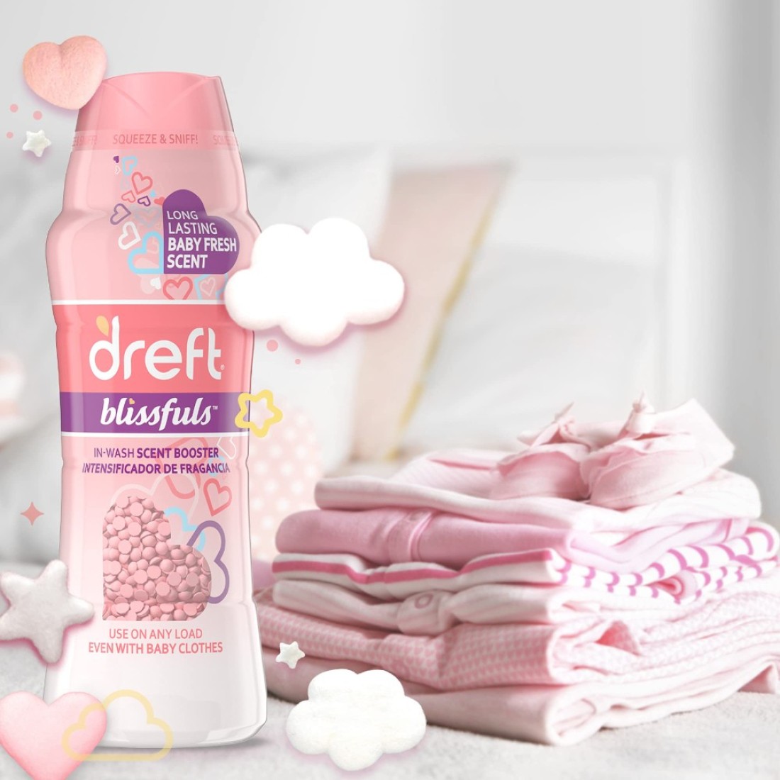 Dreft Blissfuls Laundry Scent Booster Beads for Washer Baby Fresh Scent 201 oz