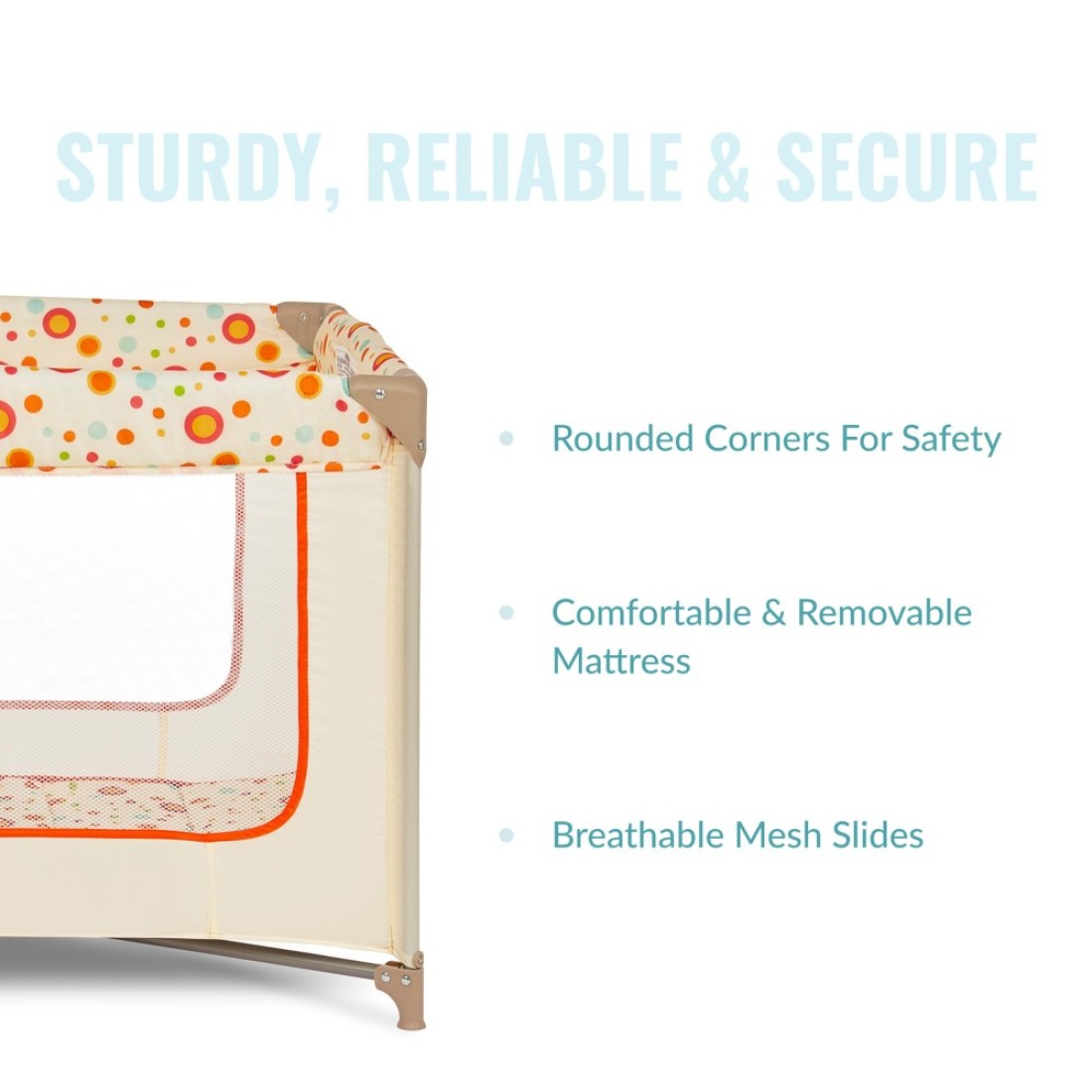 Dream On Me Zodiak Portable Playard with Carry Bag Shoulder Strap Beige