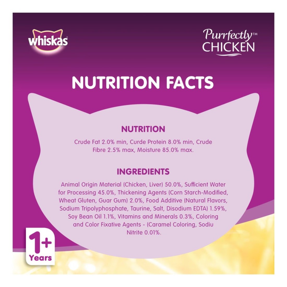 Whiskas Purrfectly Chicken Entree Wet Cat Food 85g Pack of 12