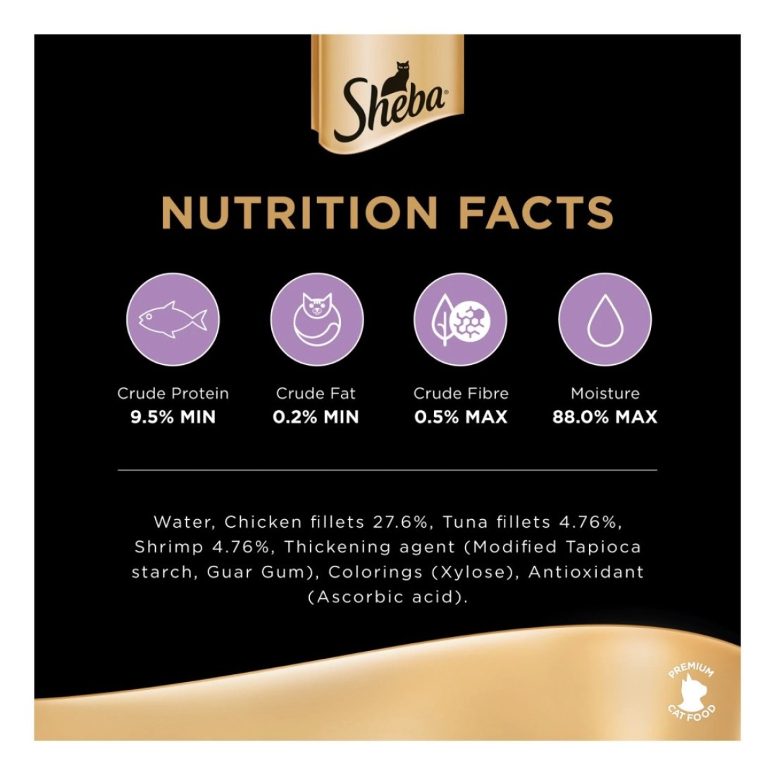 Sheba Chicken Filets with Shrimp and Tuna Wet Food for Cats, 60g