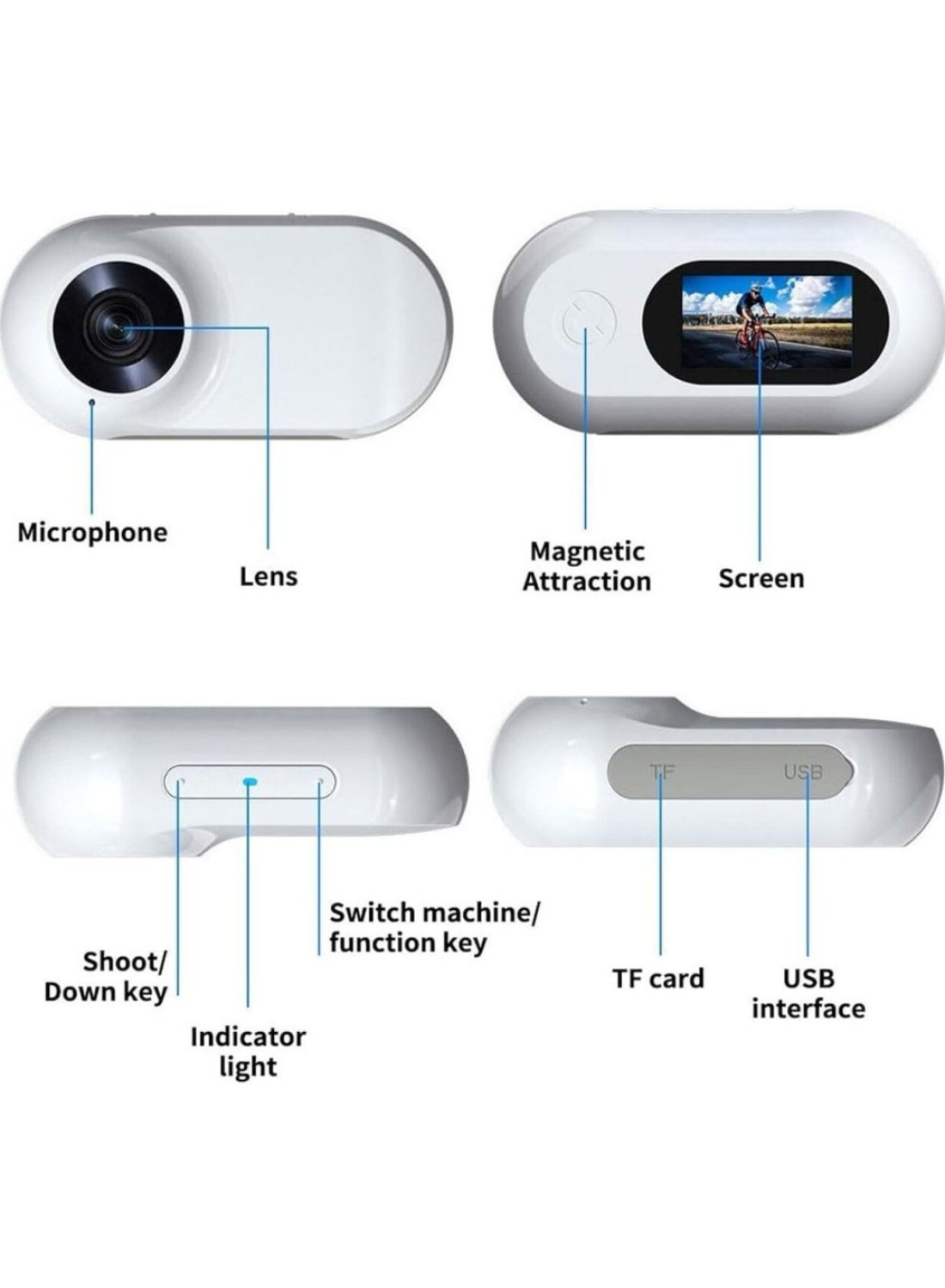 Yeasha,Panoramic Action Camera 360 Degree Motion Sensor Wide Wheel 64g Super Memory Bike Recorder For Living Room