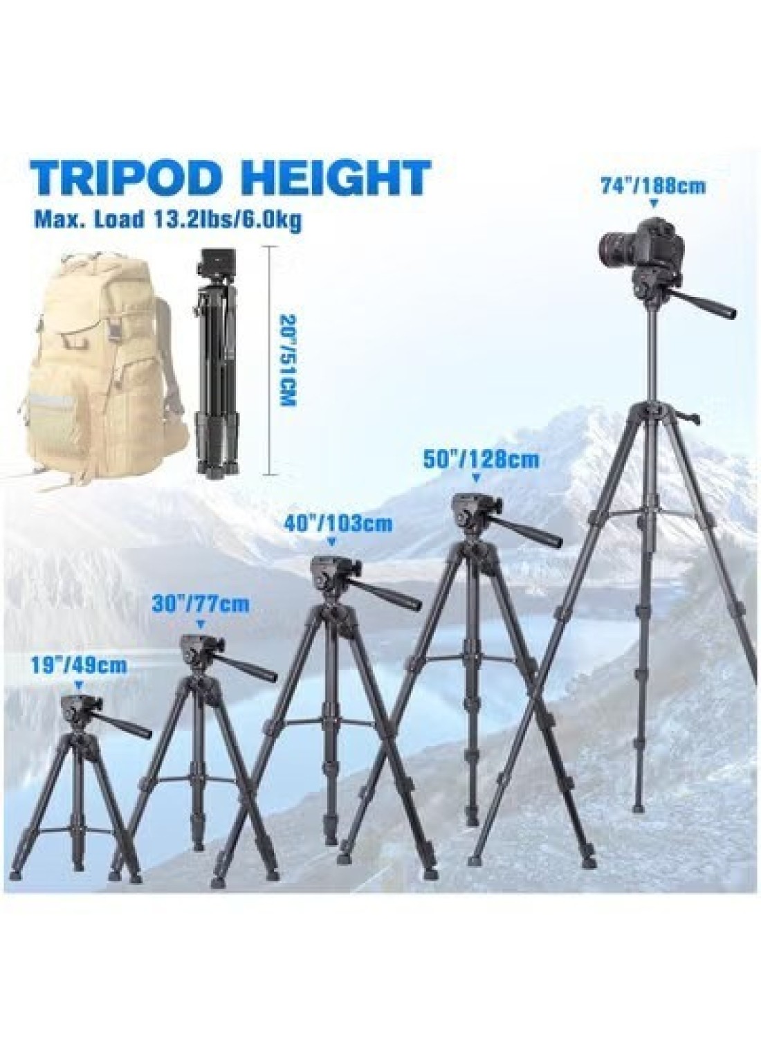 Camera Tripod DSLR Camera Tripod With Plates For Lightweight Video Tripod Stand For Travelling Phone Tripod With Fluid Head Phone Holder Wireless Remote Max Load