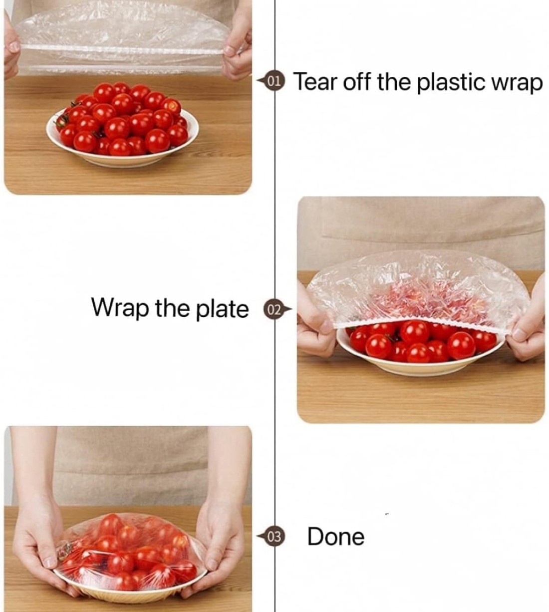 AL ARQAM Fresh Keeping Bags Food Cover 100PCS &ndash; Reusable Elastic Bowl Covers, Stretch Lids for Food Containers, Plastic Wrap Alternative for Meal Prep, Dish, Plate, Outdoor Picnic &ndash; Transparent


