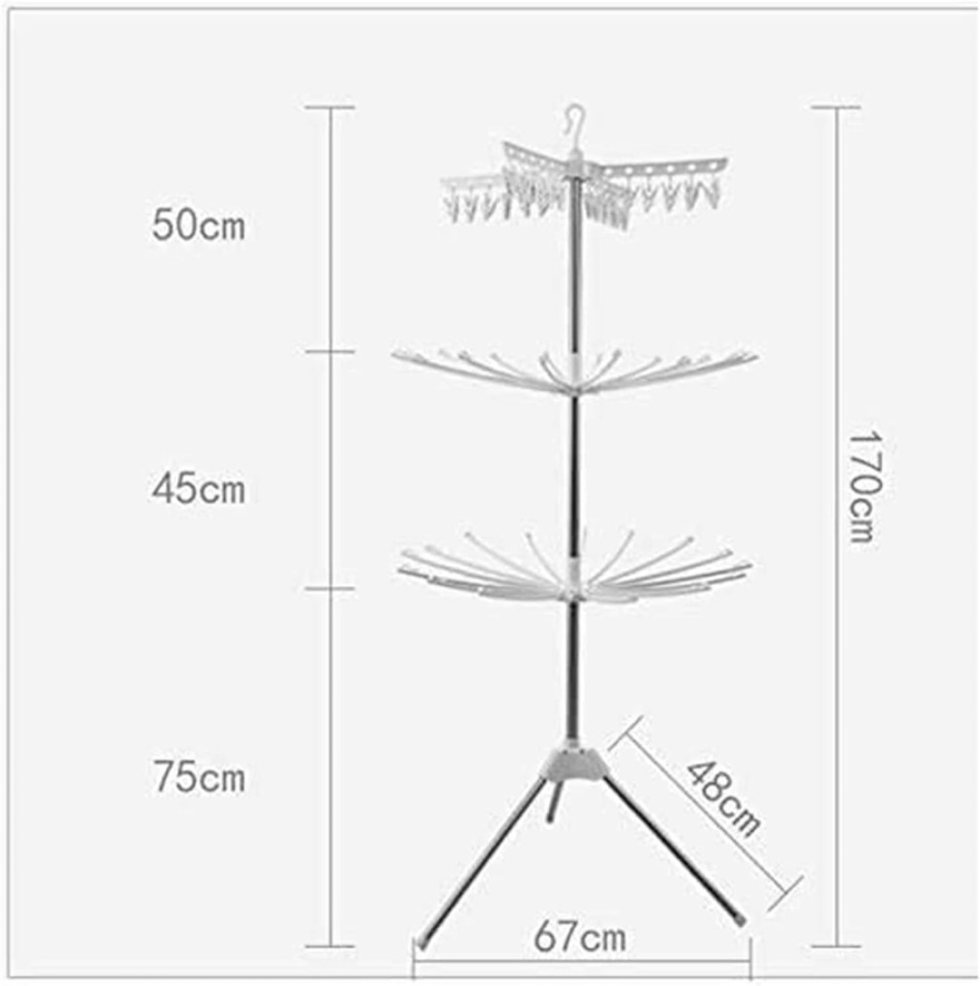 FITTO 3-Tier Rotating Clothes and Towel Organizer Dry Rack, Indoor/Outdoor Laundry Dryer, Space-Saving, Adjustable, Durable for Patio and Home Use