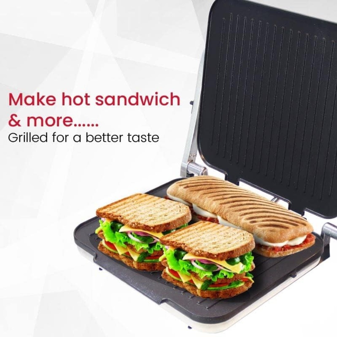 Nobel Portable Grill And Panini Maker Contact Grill 2000W Fixed Temperature Control Barbeque Grill Plate Ready Light Power Indicator NCG100 Silver With 1 Year Warranty