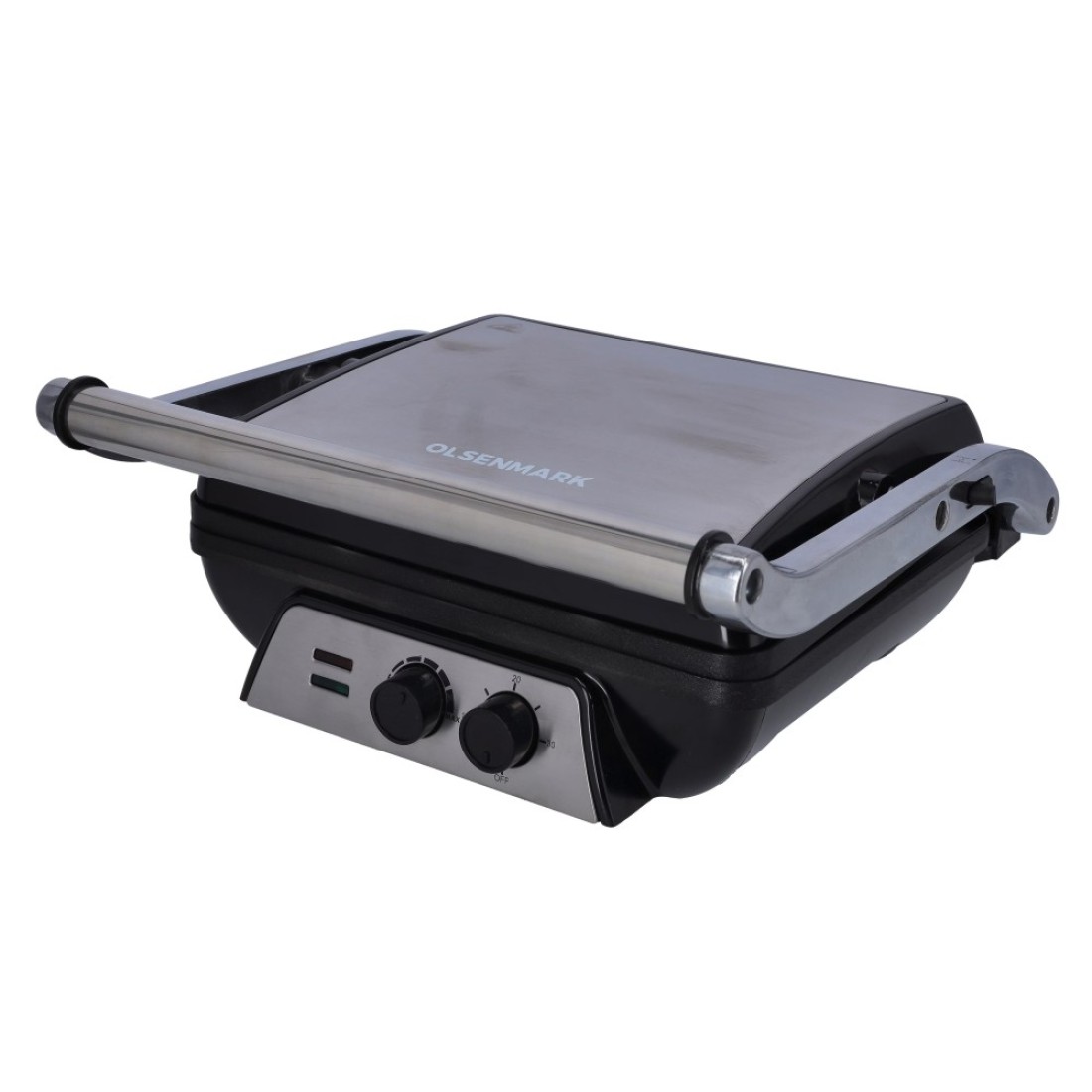 Olsenmark 2000W Super-Jumbo Grill Sandwich Maker - OMGM2441, Non-Stick Coated Plates, Opens 180 Degrees with Cool Touch Handle, Adjustable Temperature &amp; Timer with Indicator Light, 2 Year