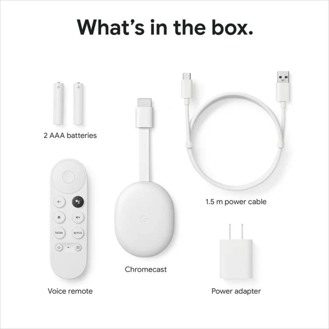 Google Chromecast With Google TV HD, Snow