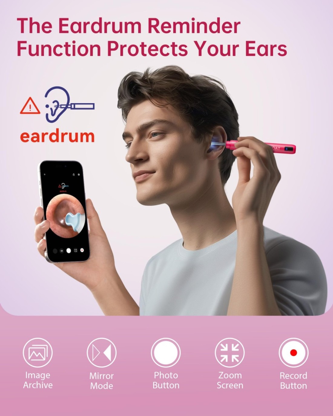Ear Wax Removal Tool Camera 1296P HD Scope and 6 LED Lights Ear Cleaner with Camera Ear Cleaning Kit Earwax Remover Tool with 10 Spoon