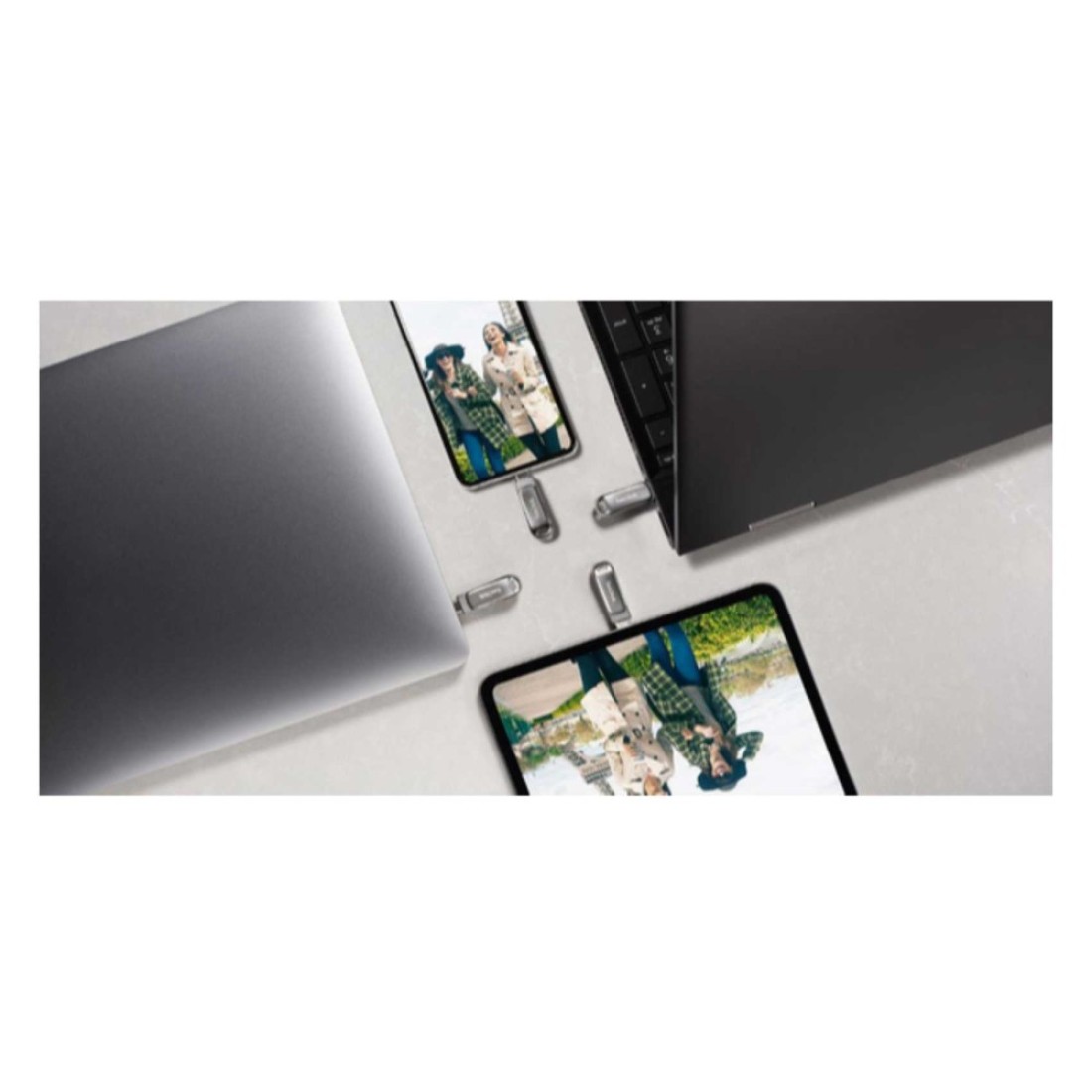 سانديسك ألترا دوال درايف لوكس ذاكرة فلاش USB نوع سي 64 غيغابايت - فضي