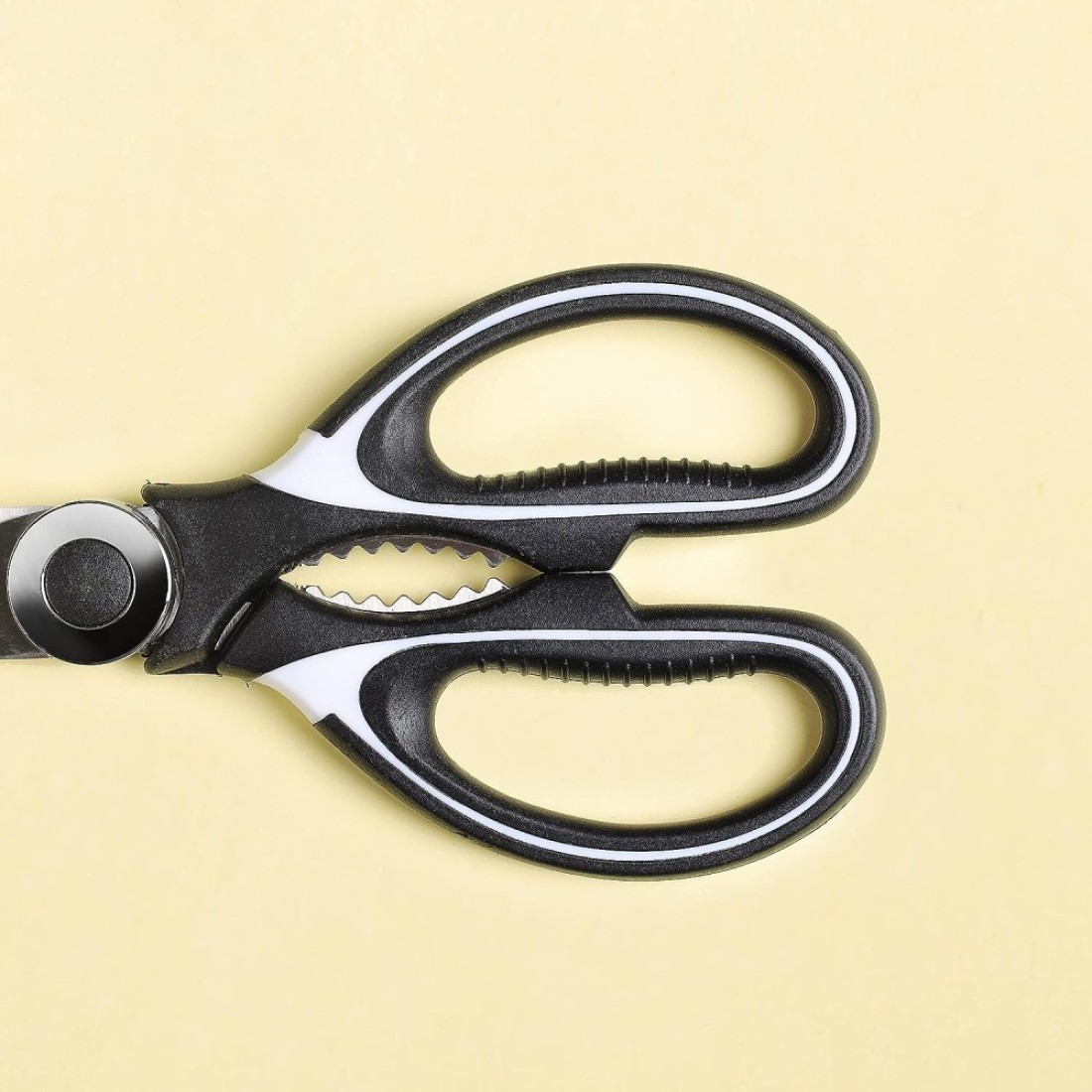 Royalford 3-In-1 Kitchen Scissor- Rf10498 Includes Scissors, Perfect For Cutting Fish, Meat, Etc Dishwasher-Safe And Includes A Blade Protection Cover Black And Silver
