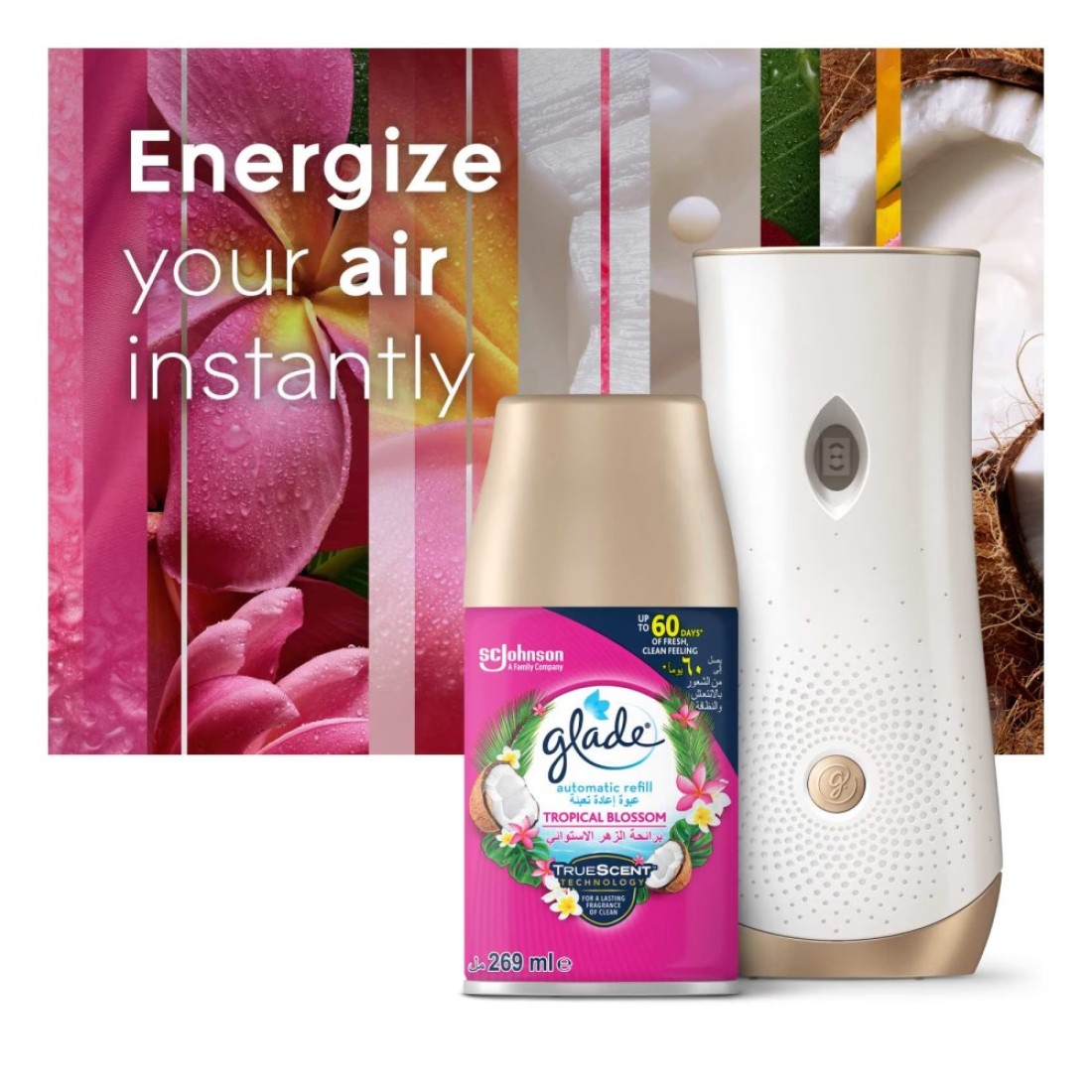 Glade Exotic Tropical Blossoms Automatic Spray Refill Clear 269ml