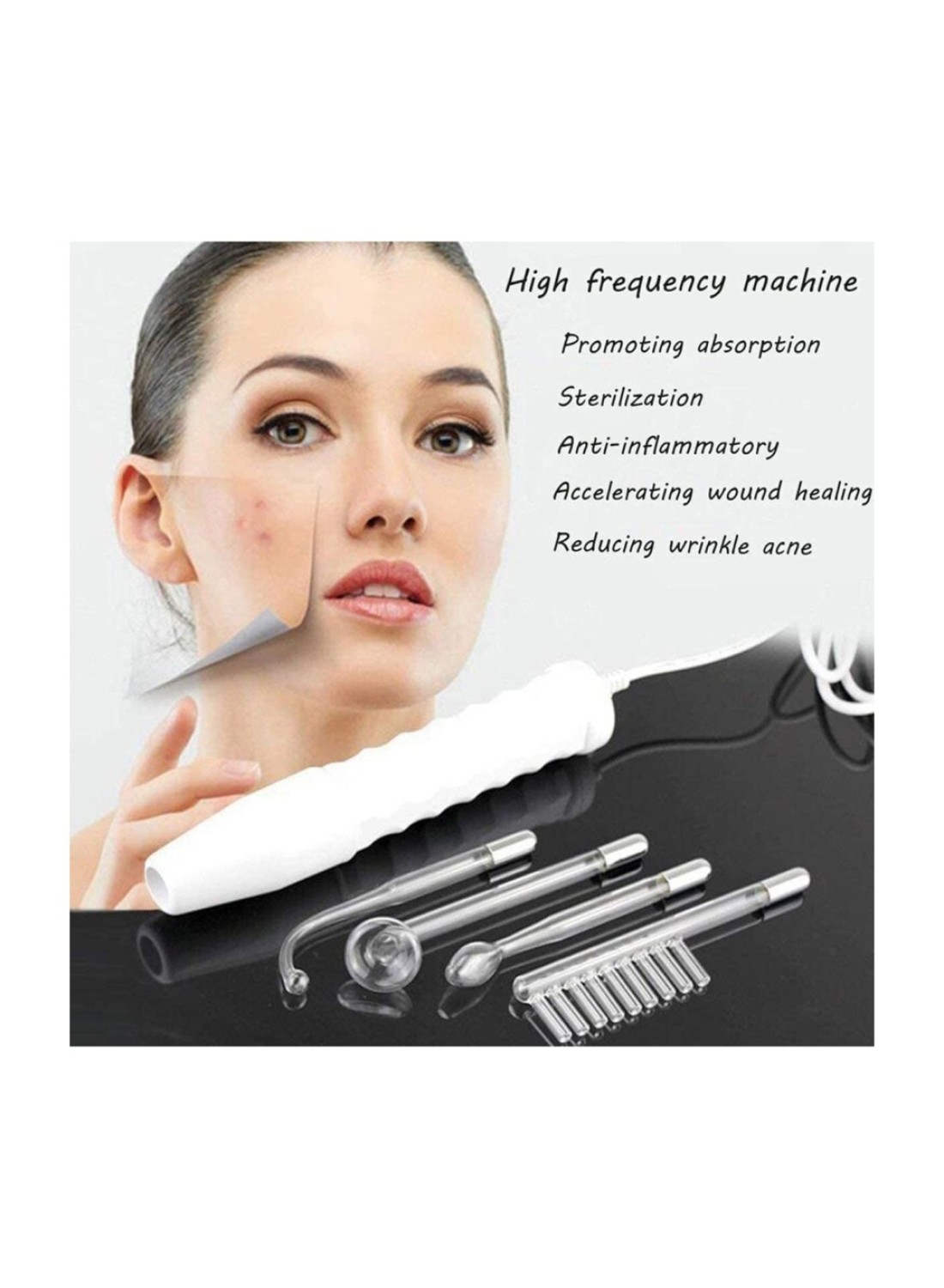 4 in 1 Portable High Frequency Skin Therapy Machine, Blemish & Spot Control, Skin Tightening & Radiance, Wrinkle Reducing Skin Therapy Wand