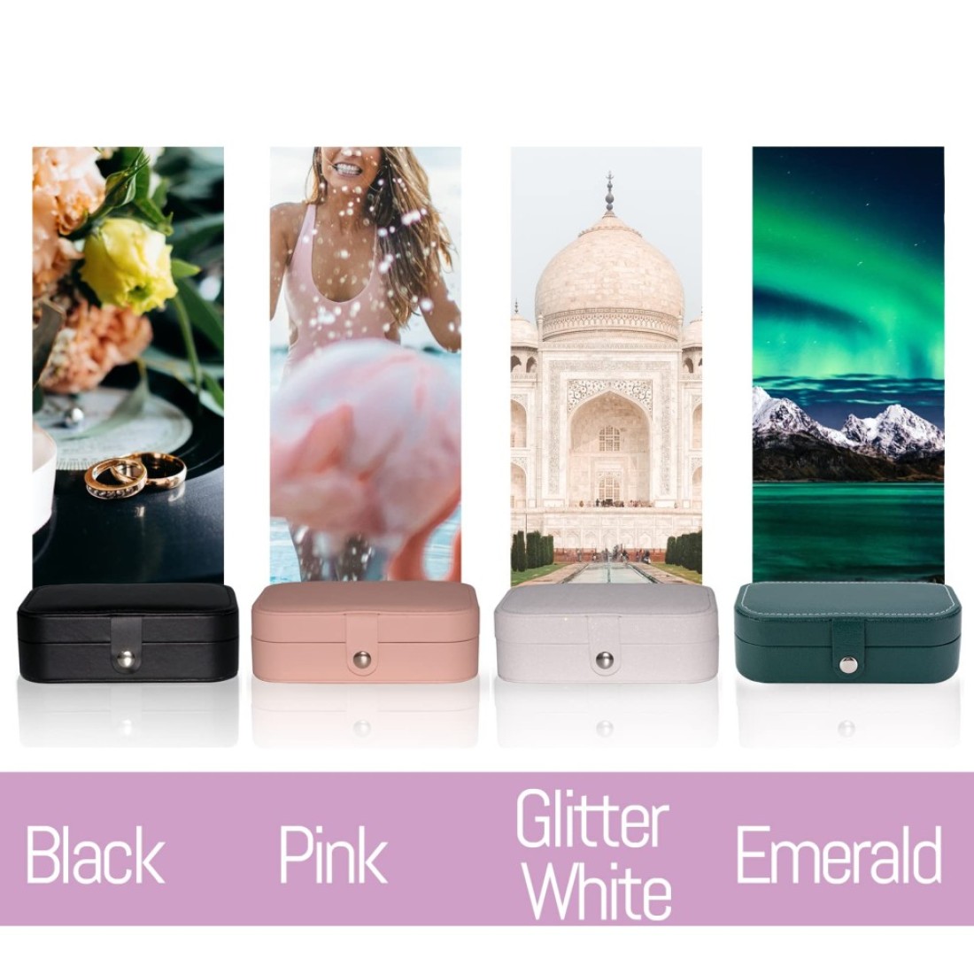 Smileshe Jewelry Box PU Leather Small Portable Travel Case 2 Layers Organizer Display Storage Holder Box for Rings Earrings Necklaces Bracelets