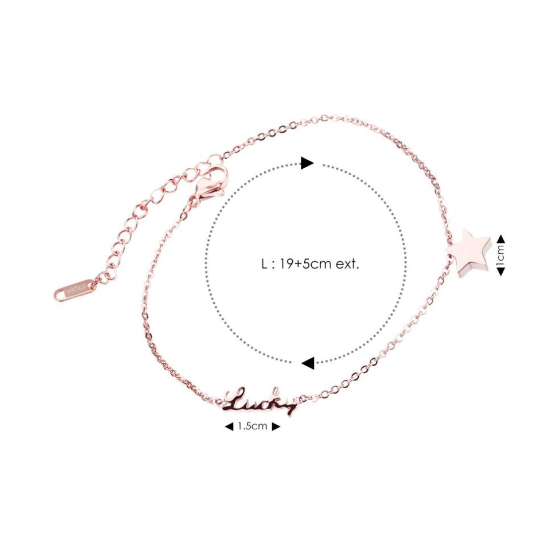 Aiwanto Ankle Chain Rose Gold Anklet Star Lucky Anklet
