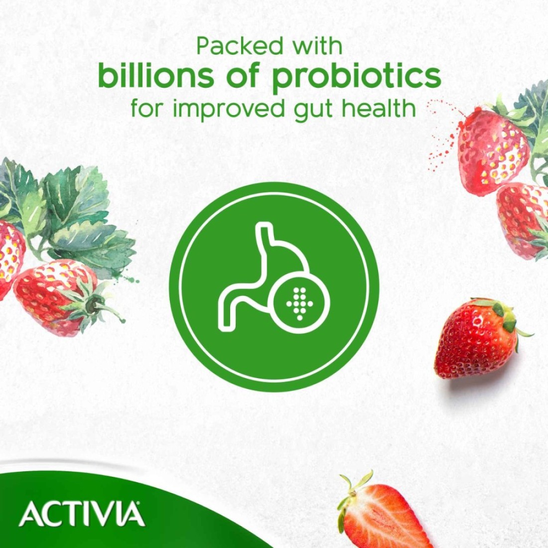 Activia Full Fat Strawberry Stirred Yoghurt 120g Pack of 8
