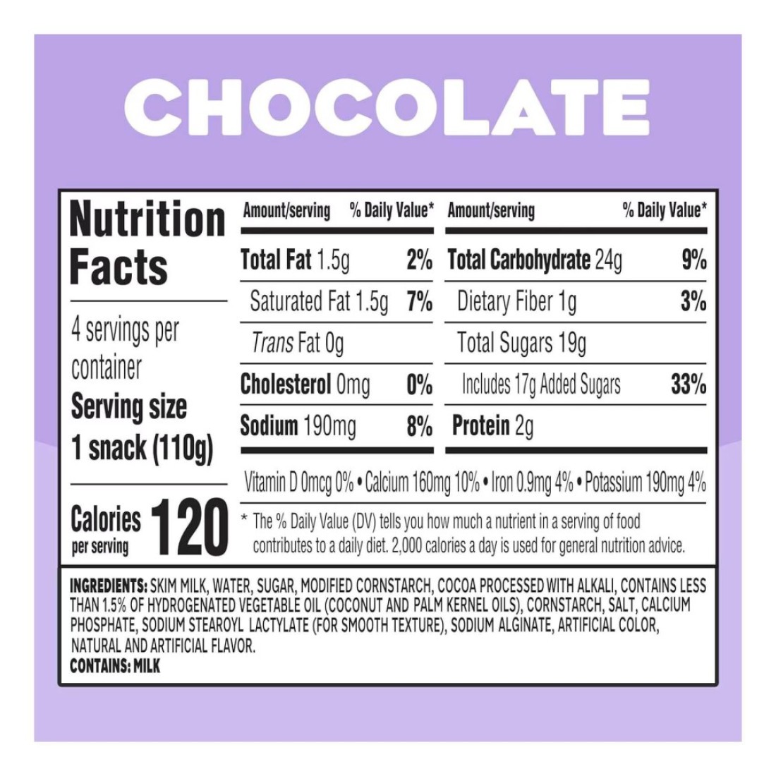 Jell-O Original Chocolate Ready To Eat Pudding Snack Cups 440g